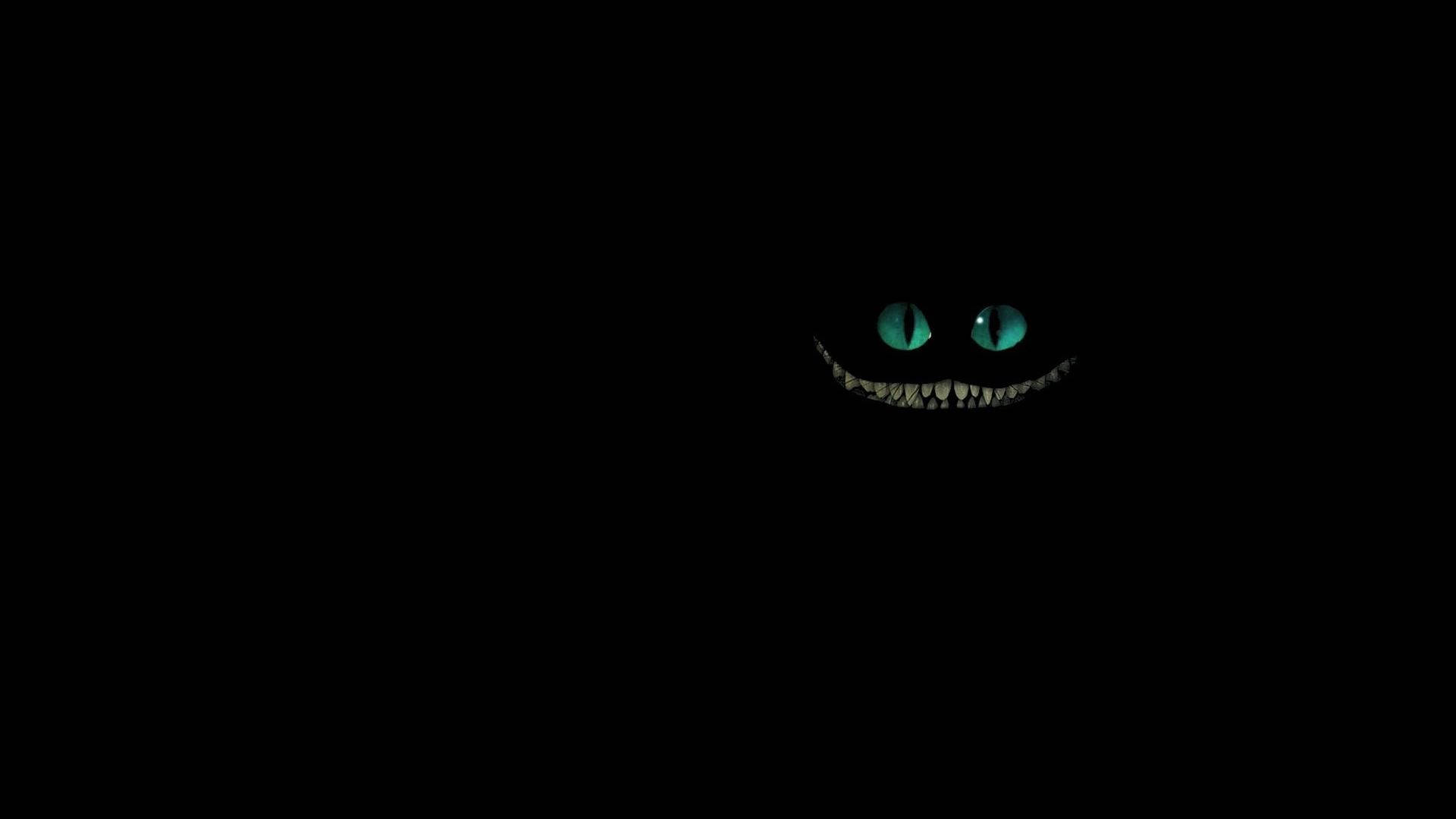 Pitch Black Cheshire Cat Poster Background
