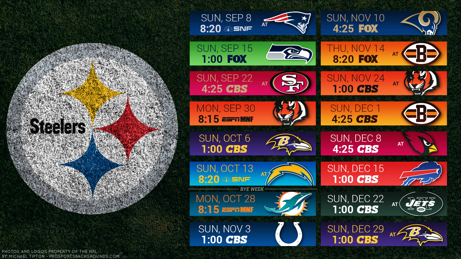 Pittsburgh Steelers 2017 Tv Schedule Background