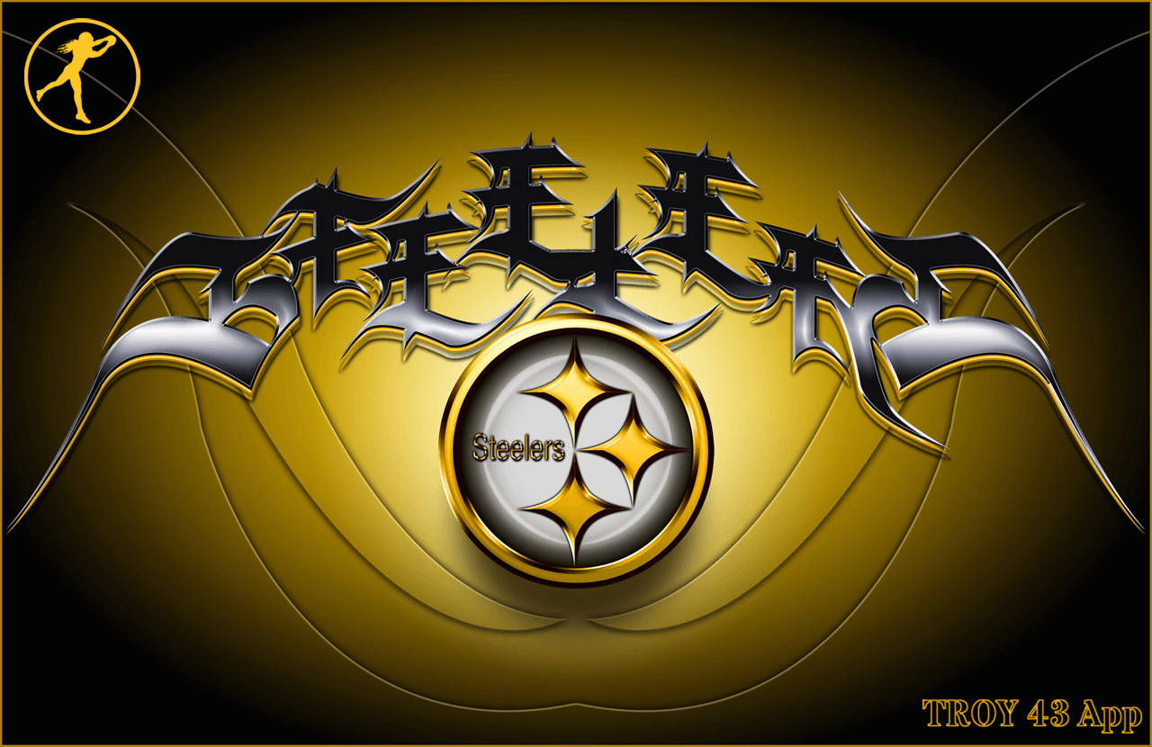 Pittsburgh Steelers Gold Theme Logo Art Background