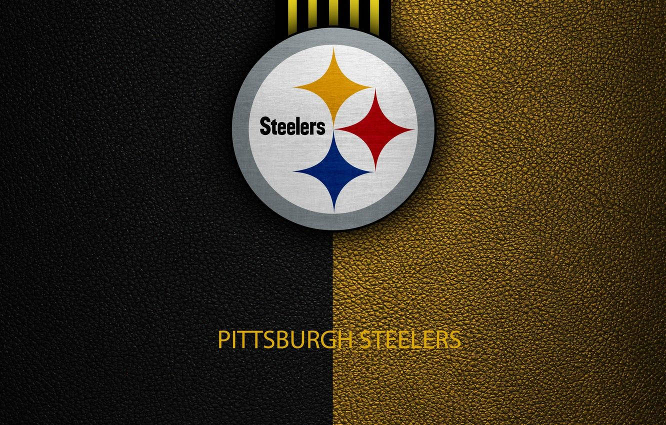Pittsburgh Steelers Logo Text Leather Background