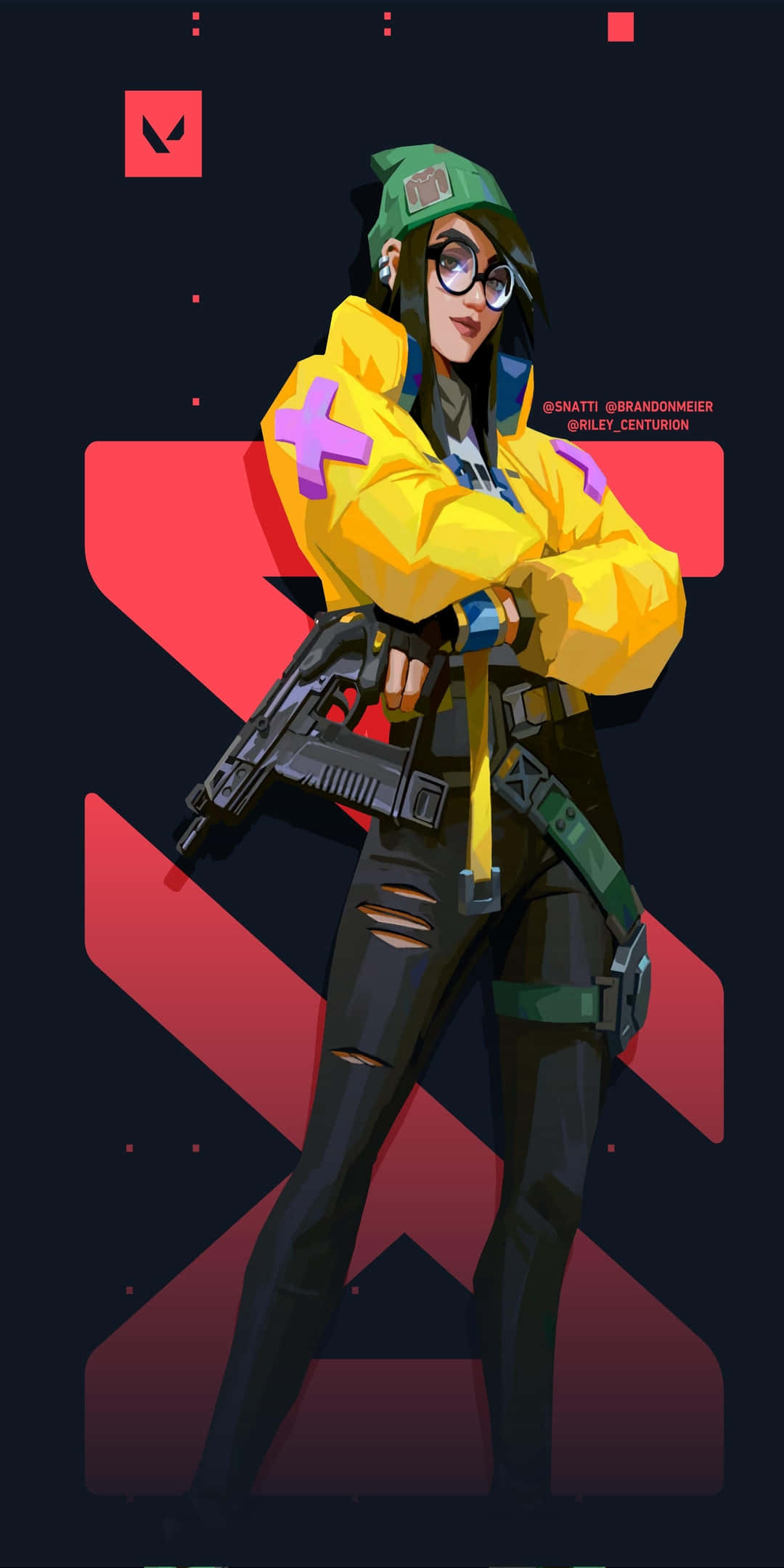 Download A Girl In A Yellow Jacket Holding A Gun | Wallpapers.com