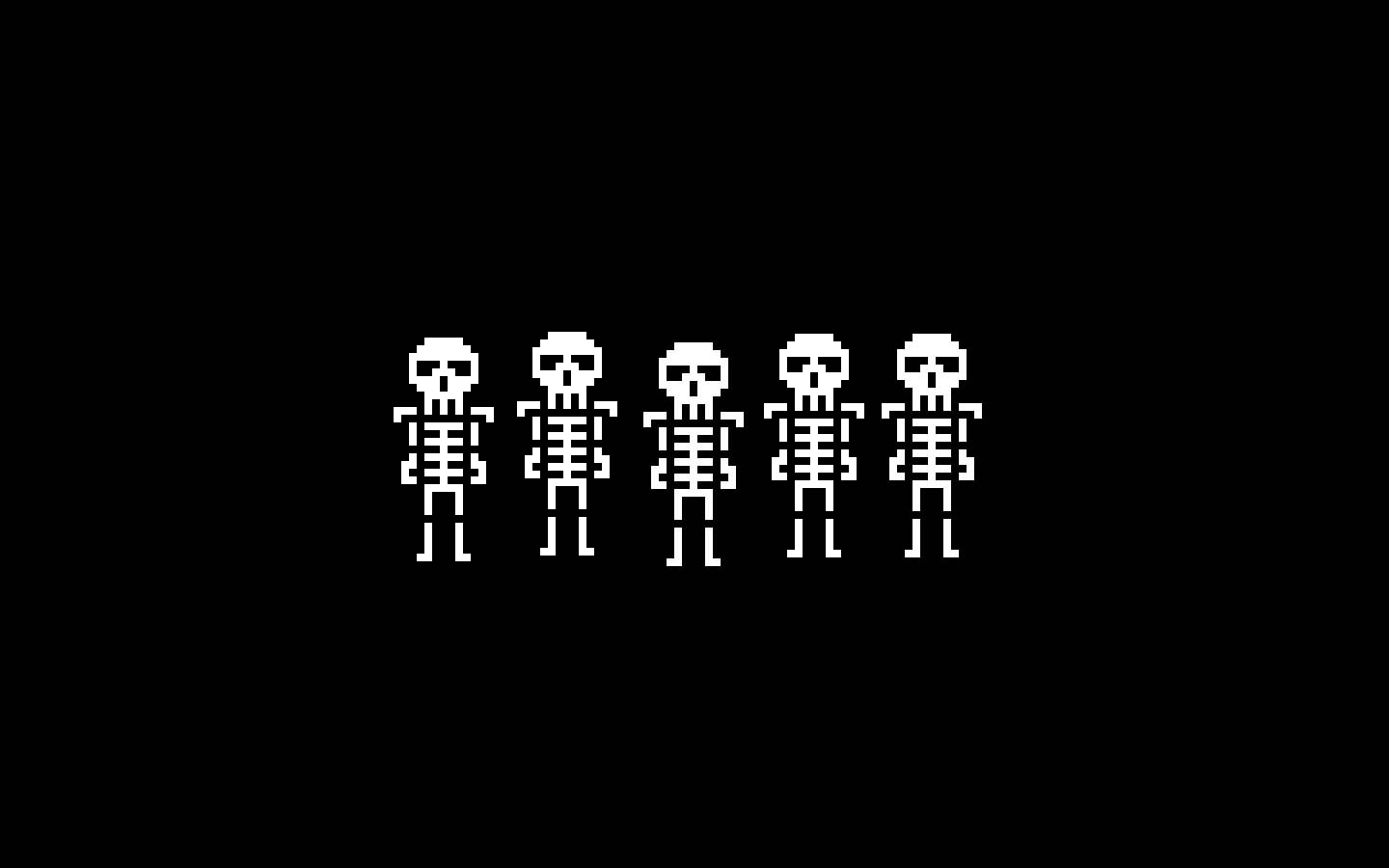 Pixel Art Skeleton Background