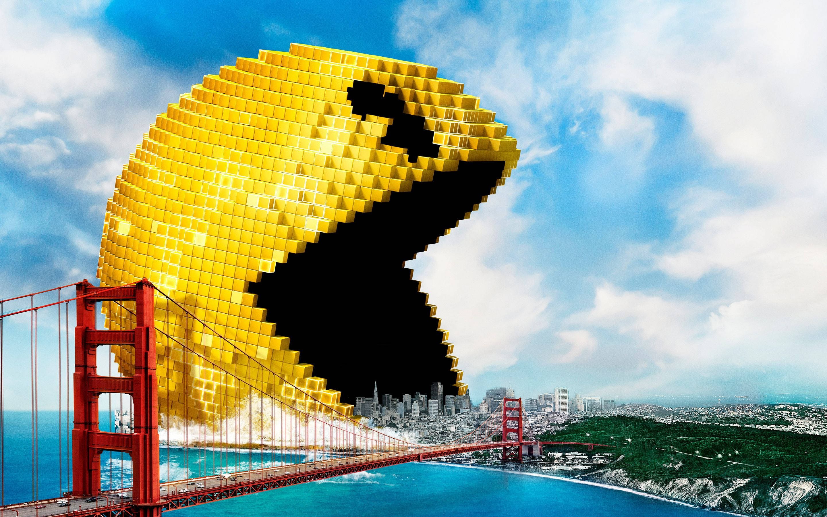 Pixel Movie Poster Pac-man Background