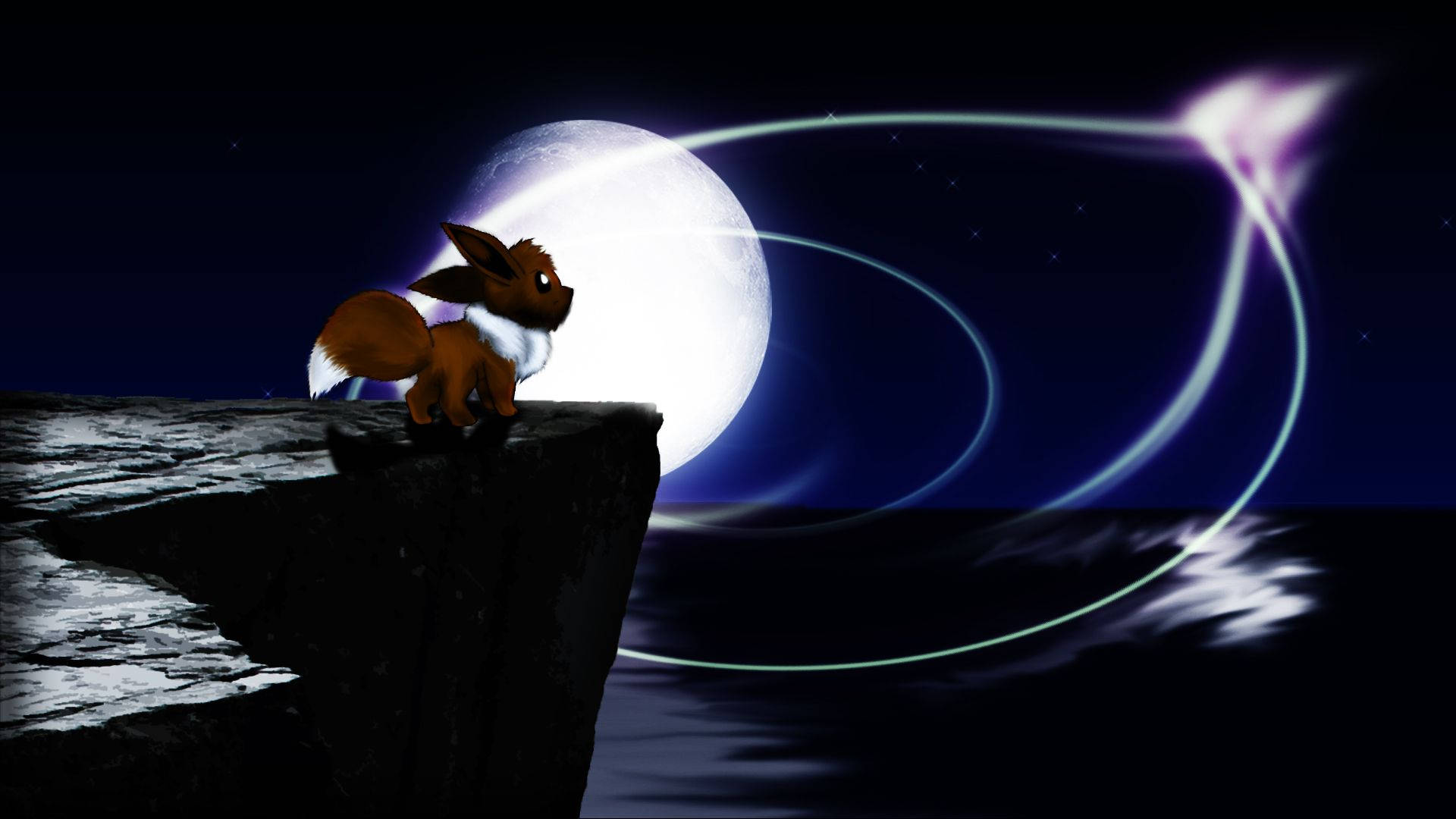 Pokémon Eevee And The Moon Background