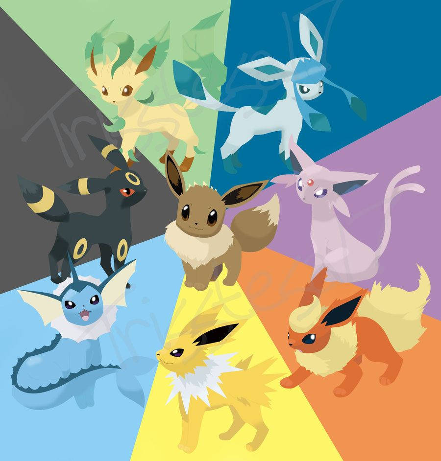Pokémon Eevee Evolutions Art Background