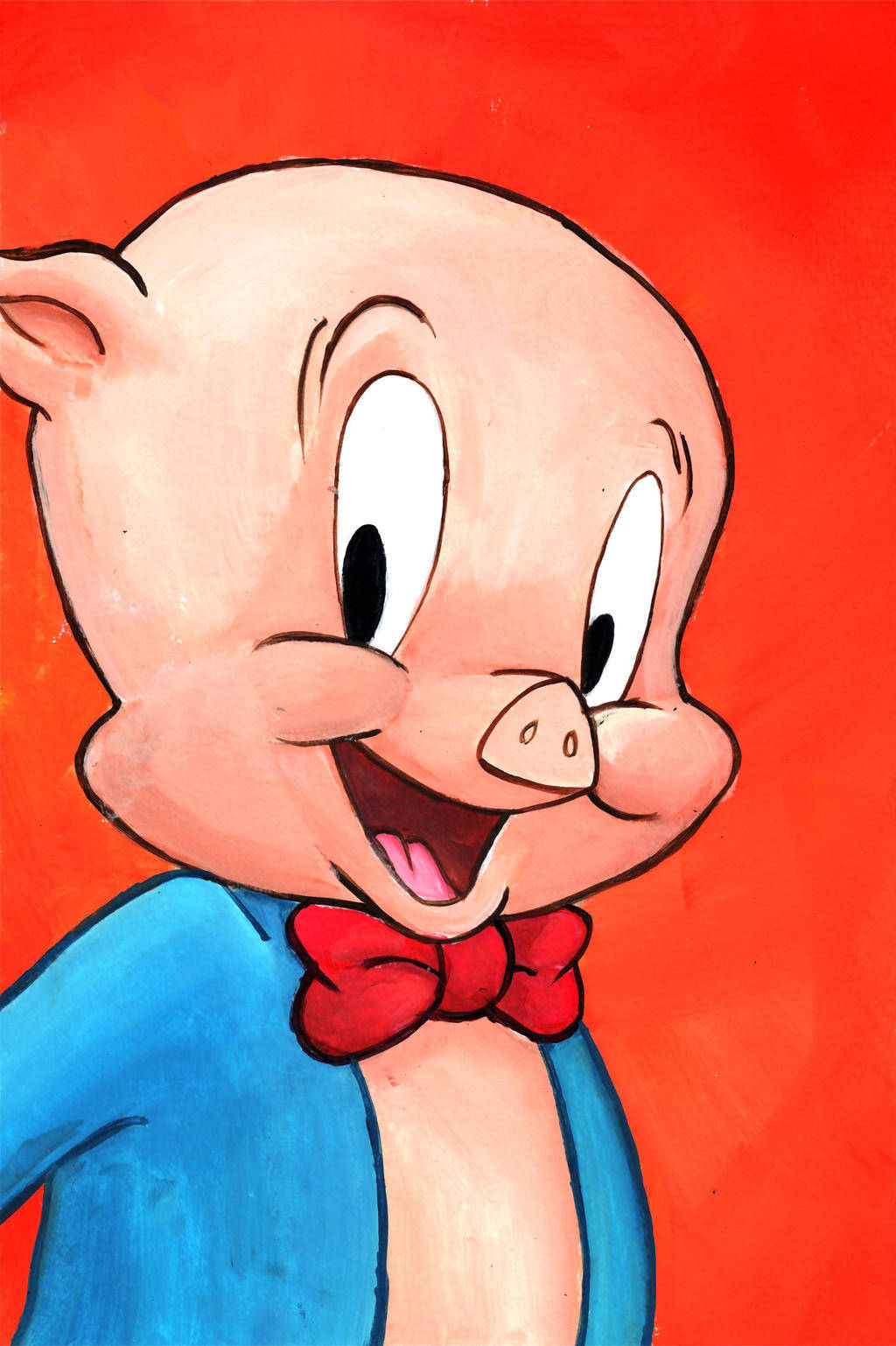 Porky Pig Vintage Cartoon Art Background