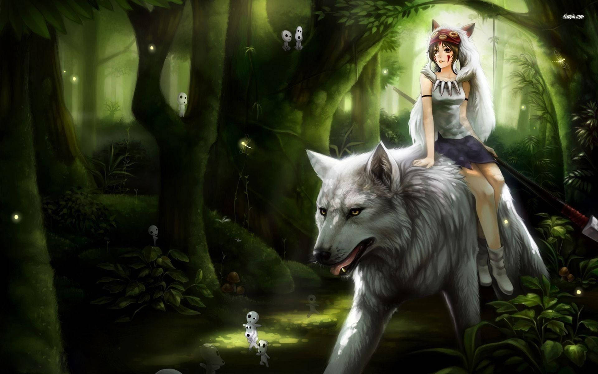 Princess Mononoke Enchanted Forest Background