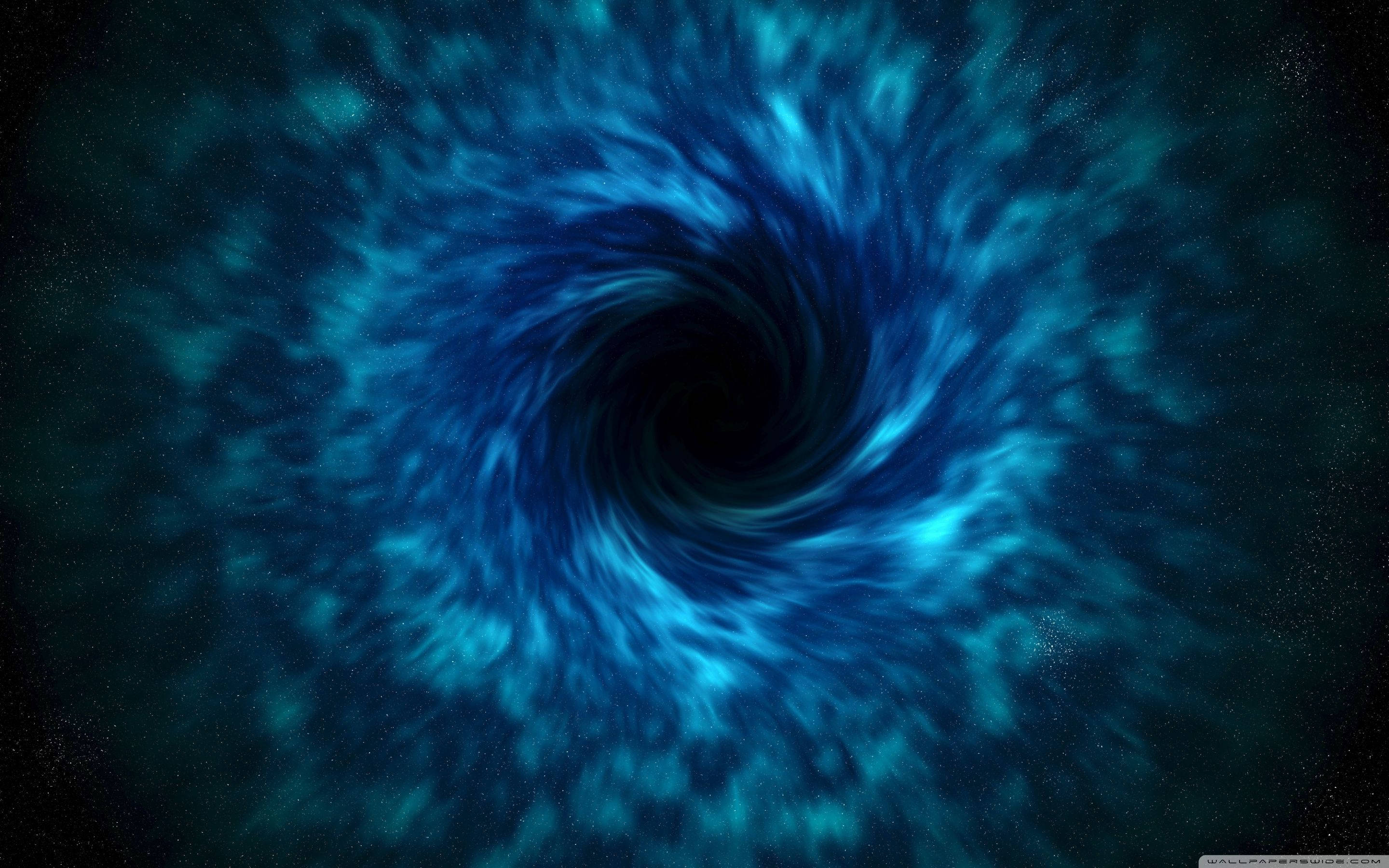 Psychedelic Blue Black Hole Background