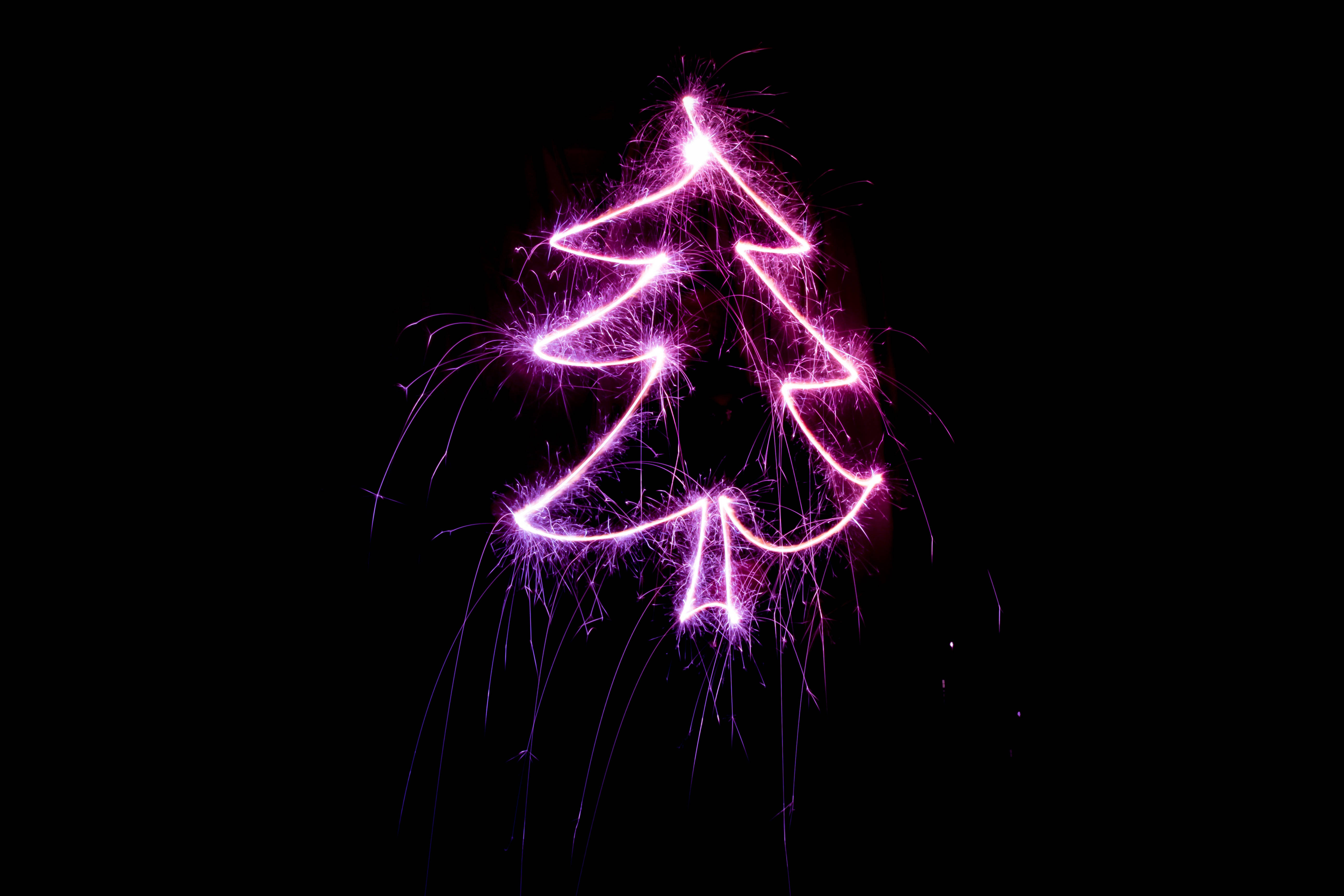 Purple Christmas Lights Tree Background