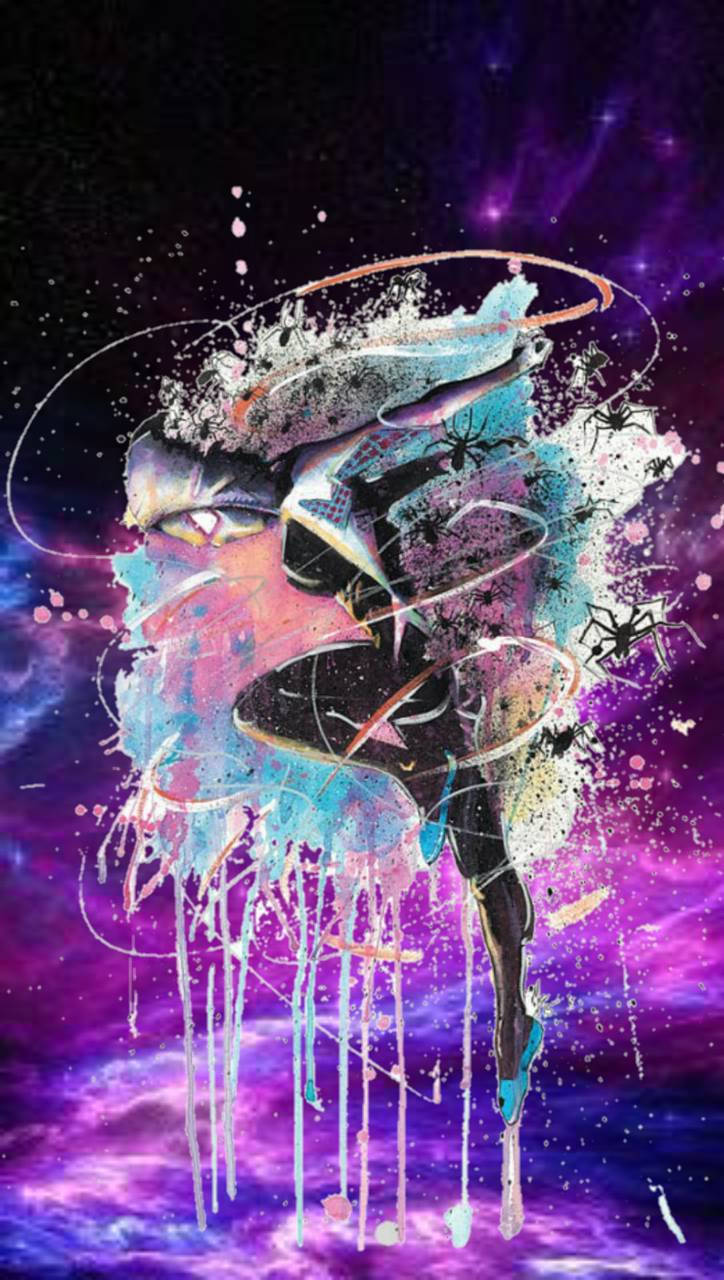 Purple Galaxy Art Spider Gwen Background