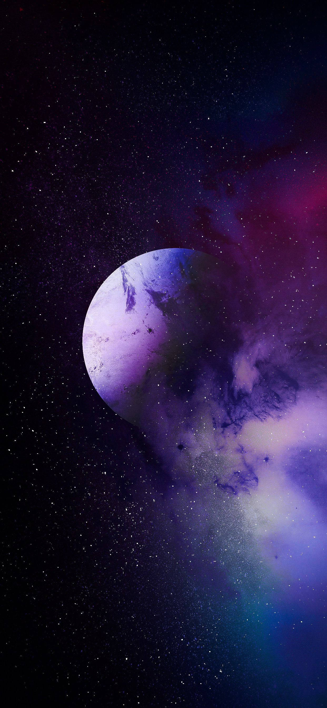 Download Purple Planet In Space Iphone Wallpaper 