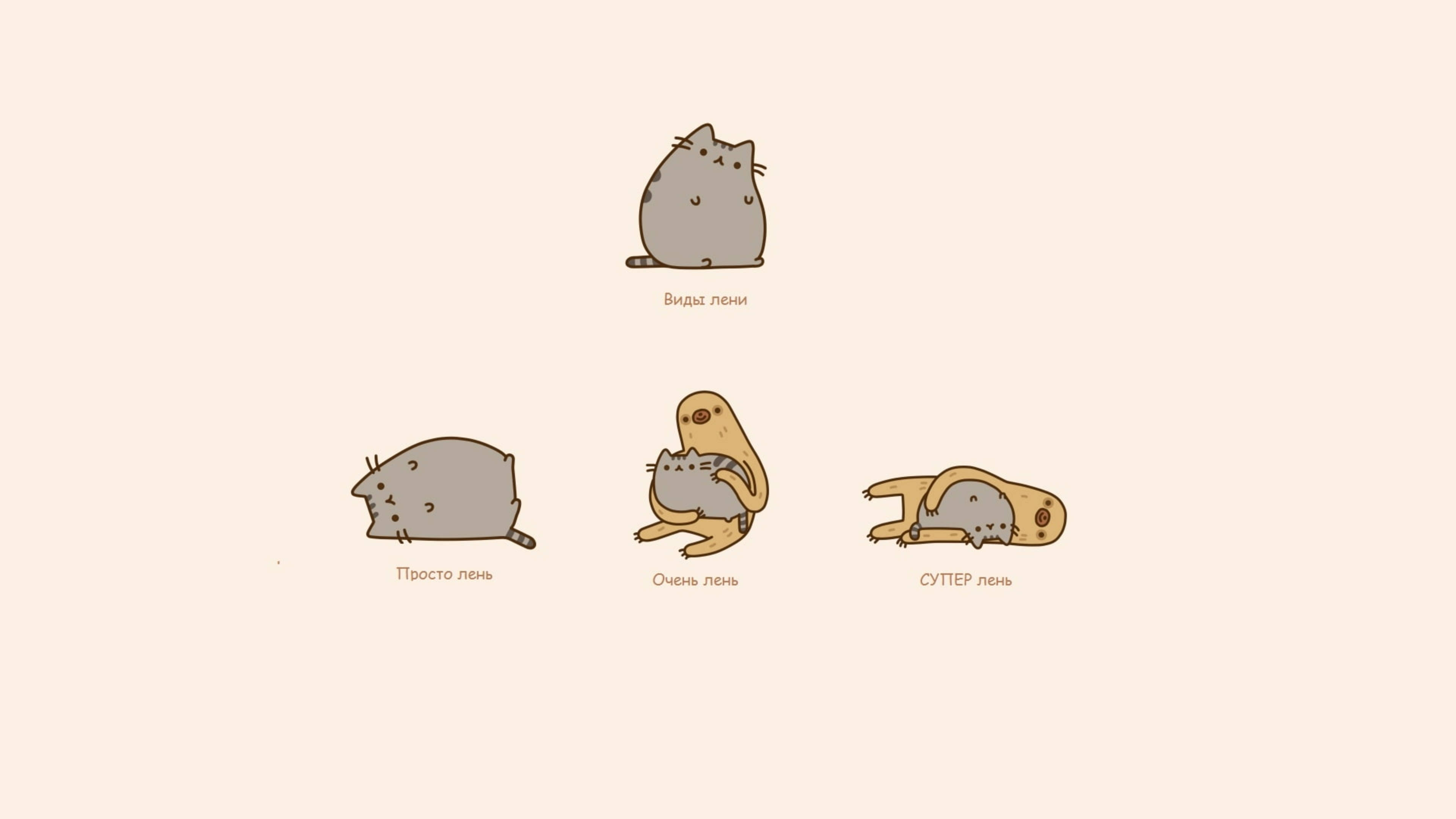 Pusheen And Sloth Background