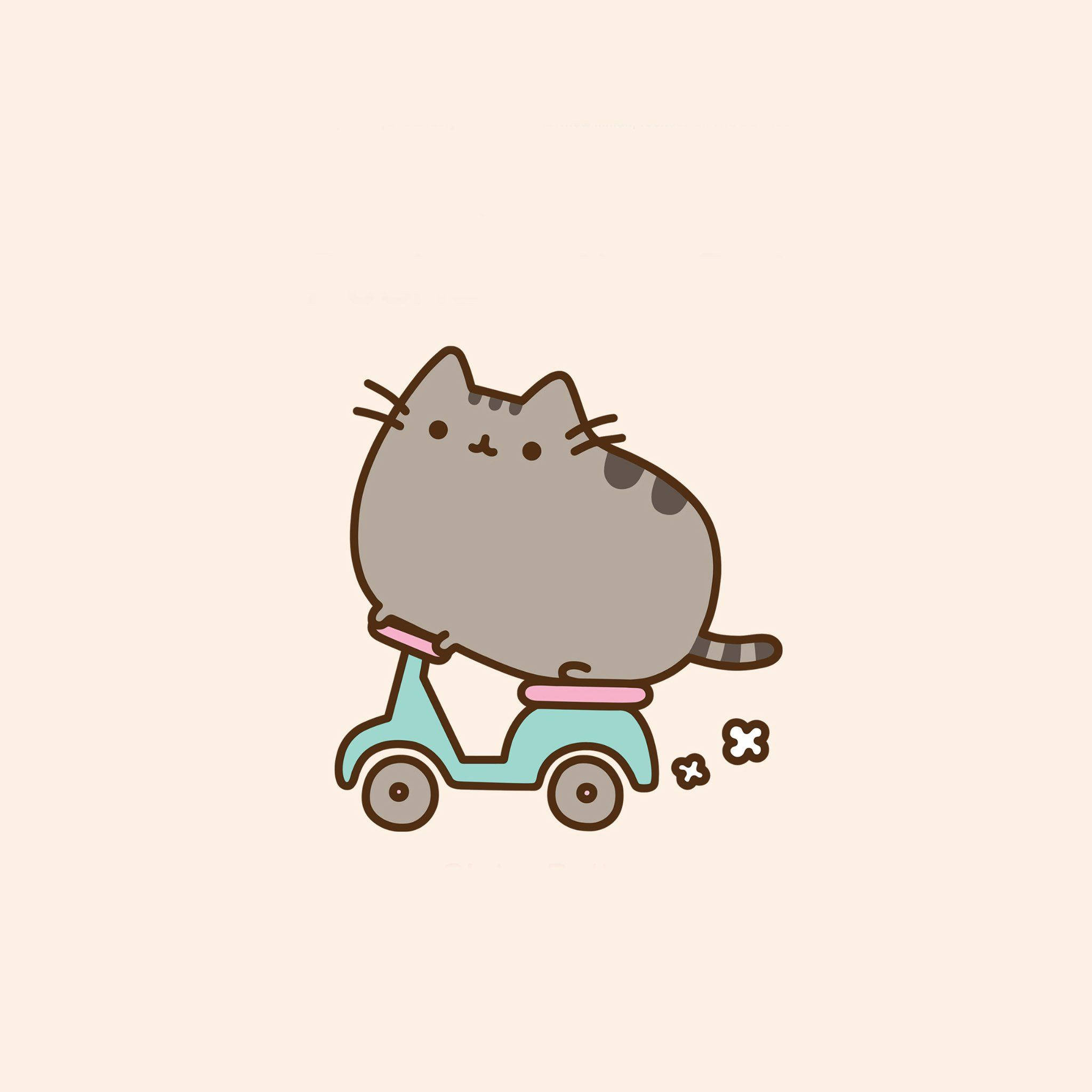 Pusheen Scooter Ride Background