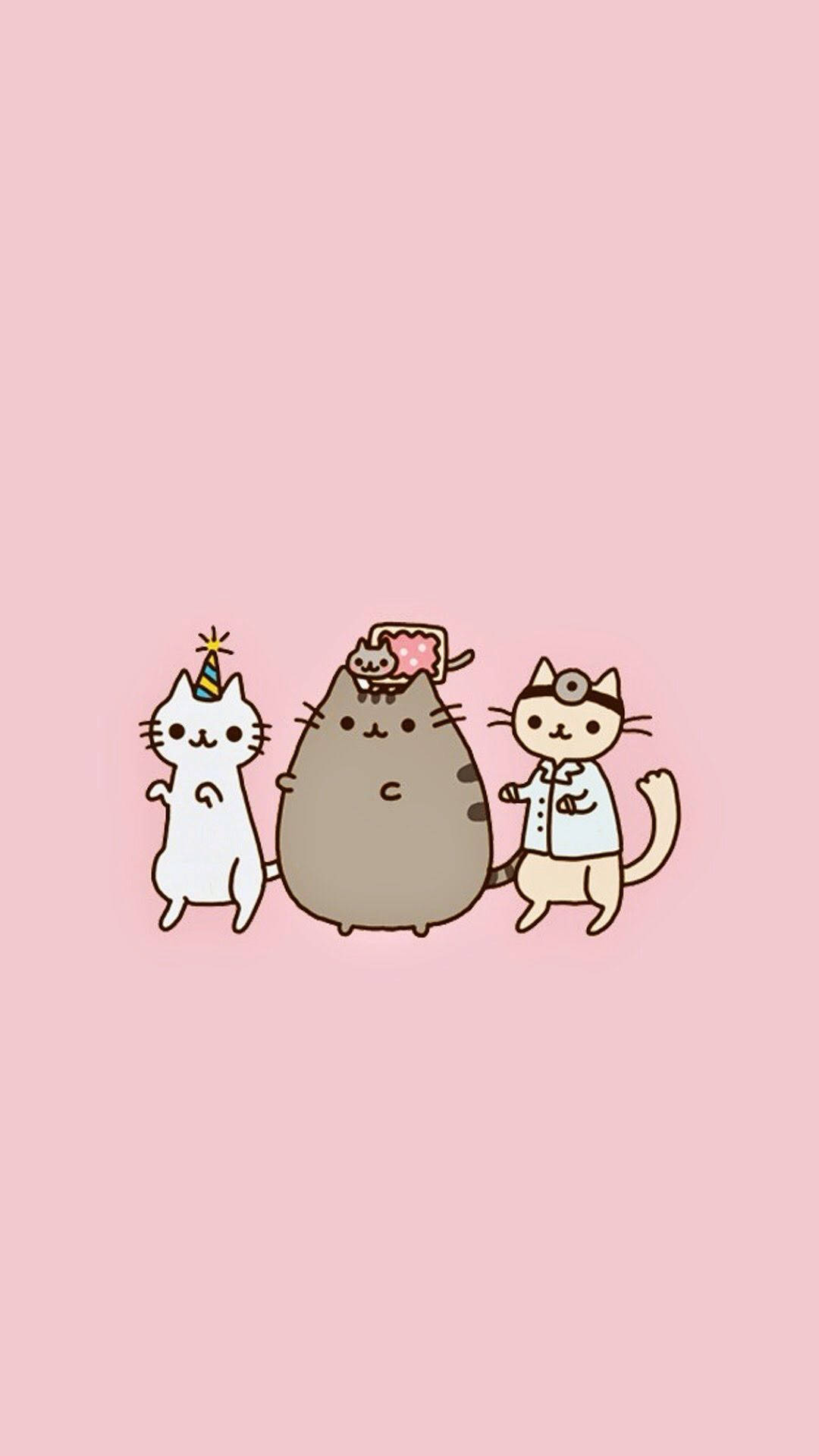 Pusheen With Friends Background