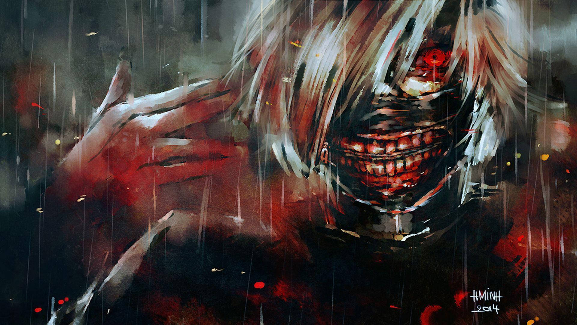 Rain And Blood Tokyo Ghoul Hd Background