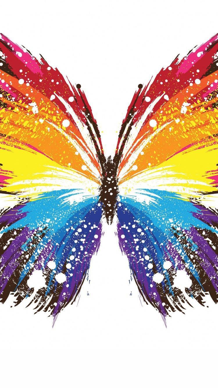Rainbow Butterfly Art Background