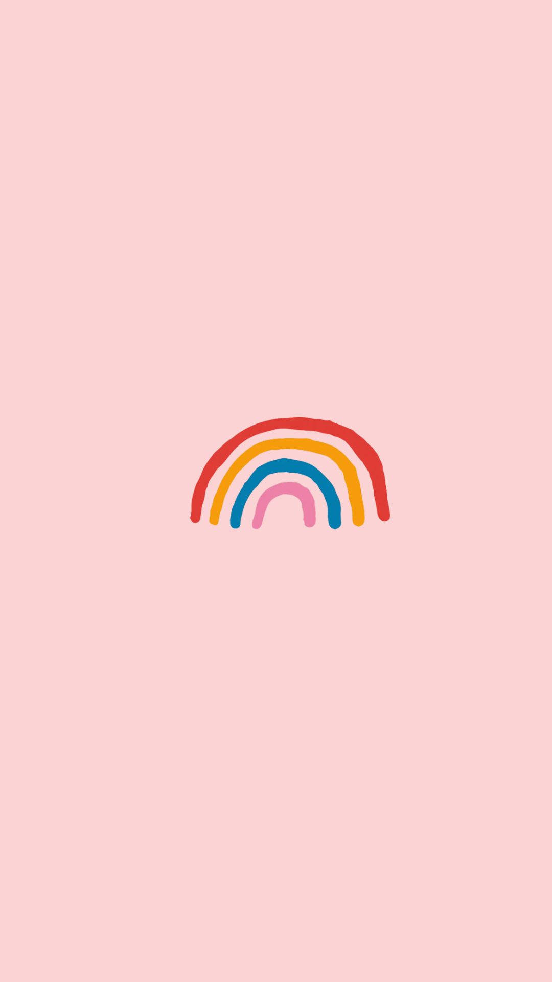 Download Rainbow On Aesthetic Pink Wallpaper | Wallpapers.com