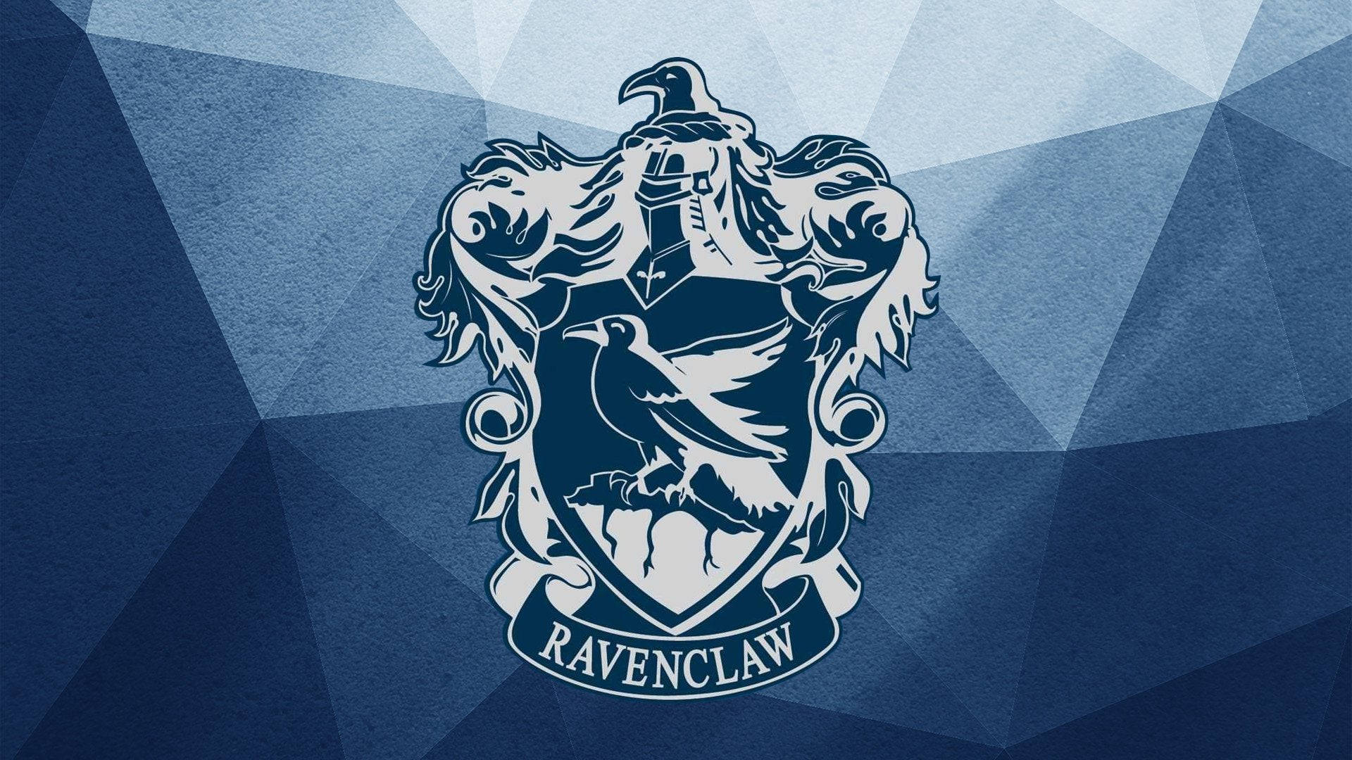 Ravenclaw Crest In Geometric Pattern Background