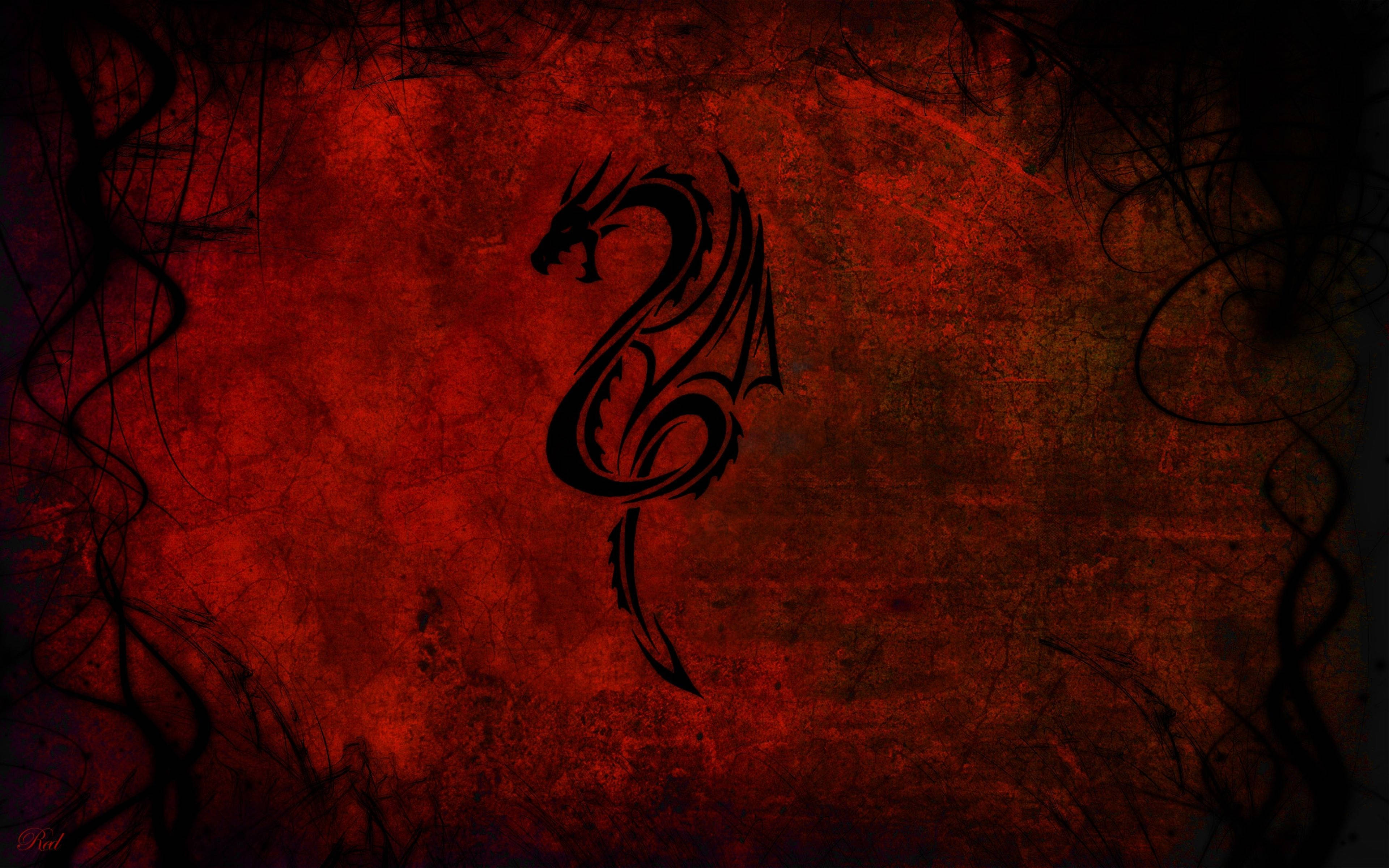 Red Dragon Symbol Background