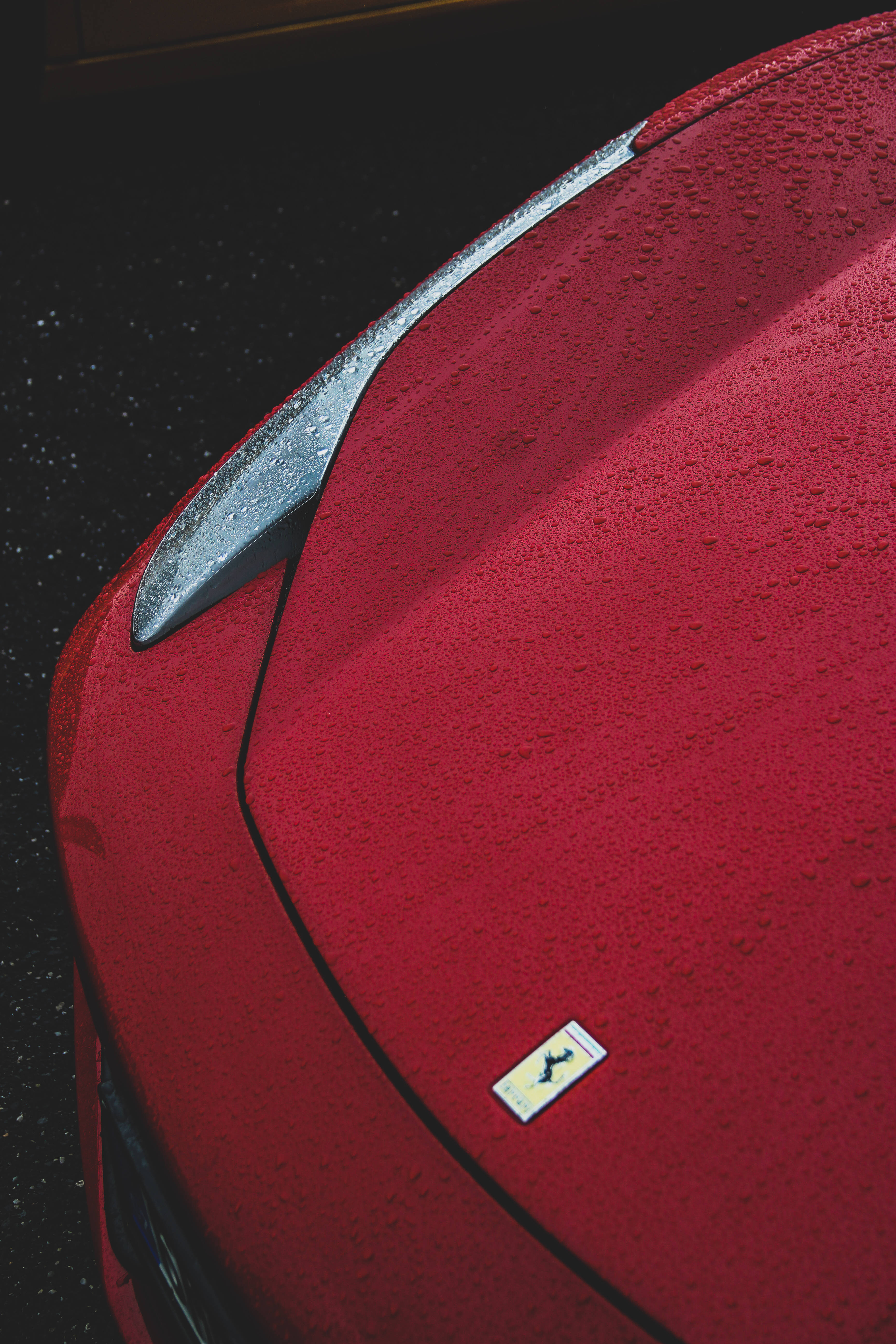 Red Ferrari Hood Background