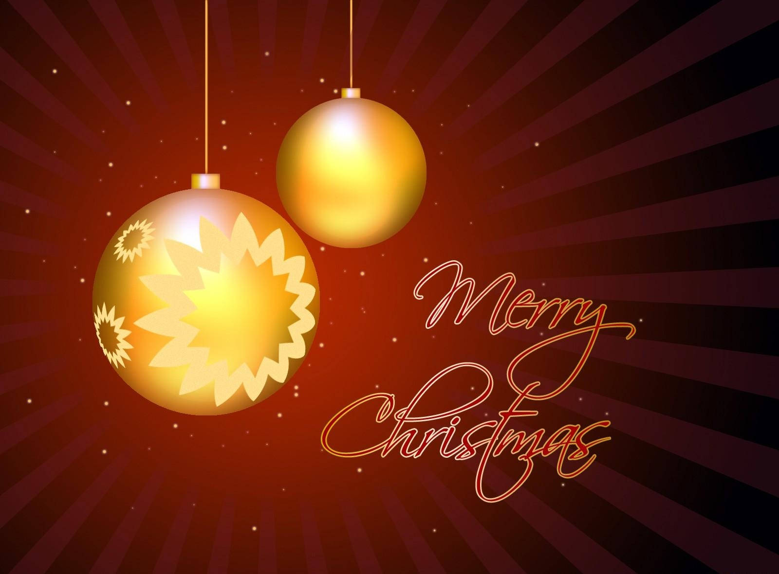 Red Gold Merry Christmas Lights Background