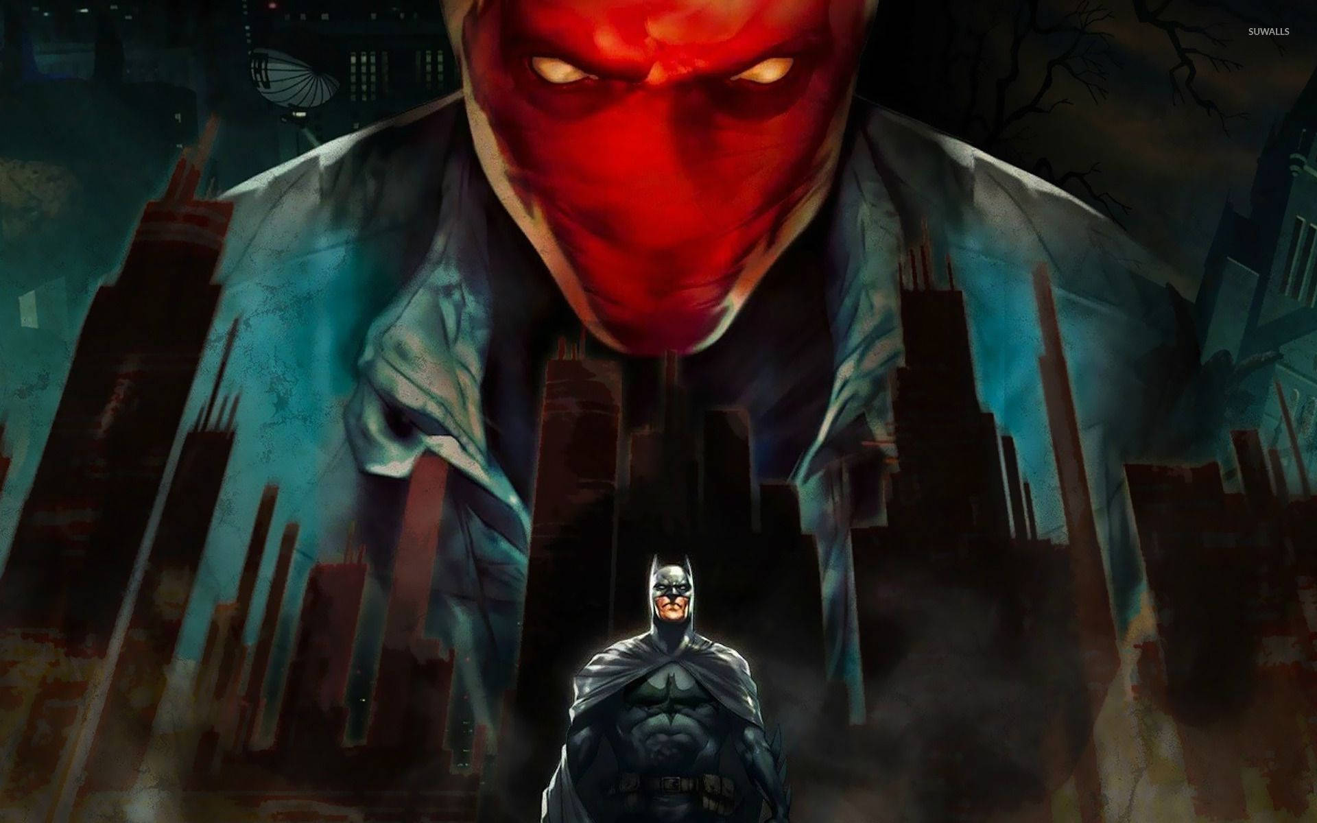Red Hood And Batman Dark Background