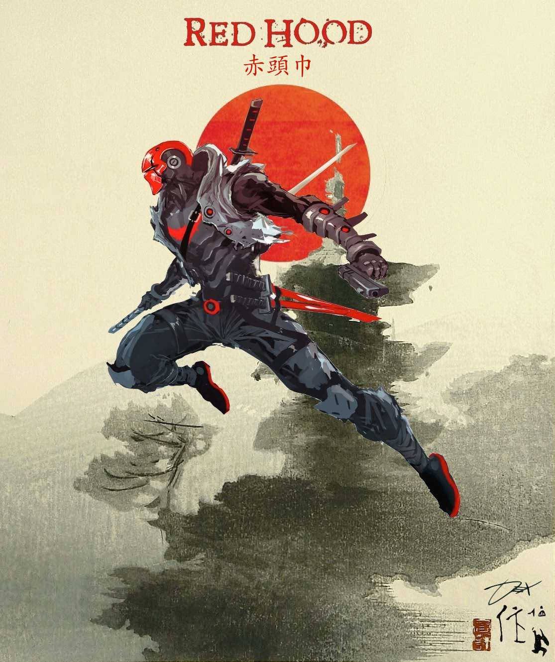 Red Hood Japanese Style Background