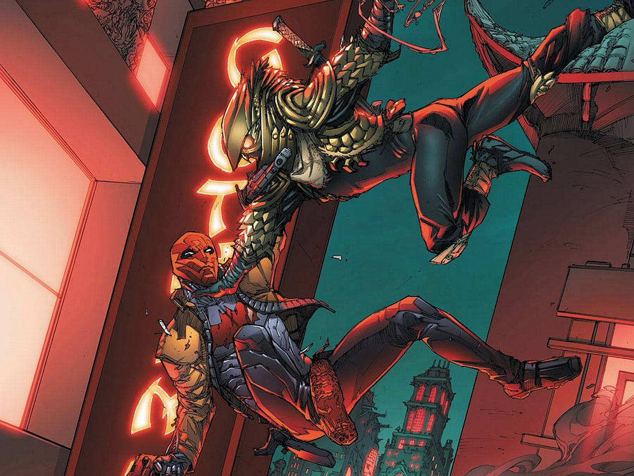 Red Hood Vs. Xiao Loong Background