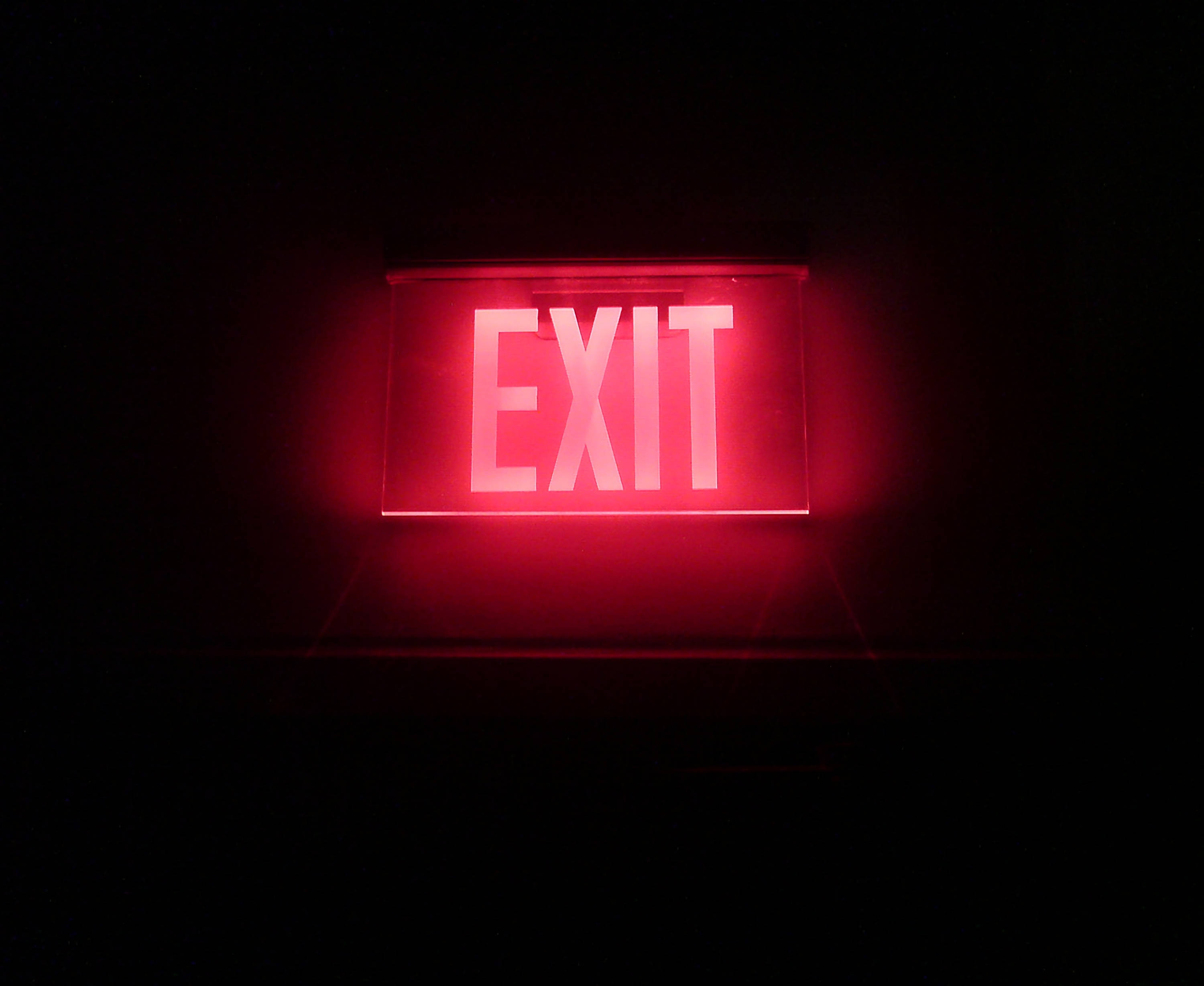 Red Neon Exit Background