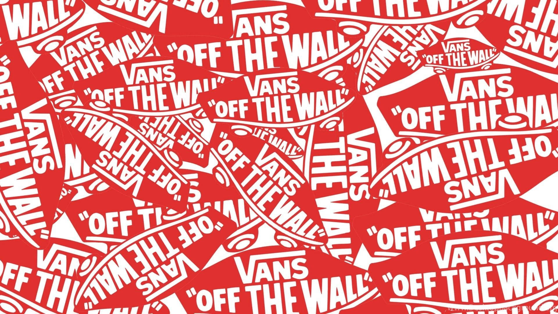 Red Vans Off The Wall Skate Pattern Background