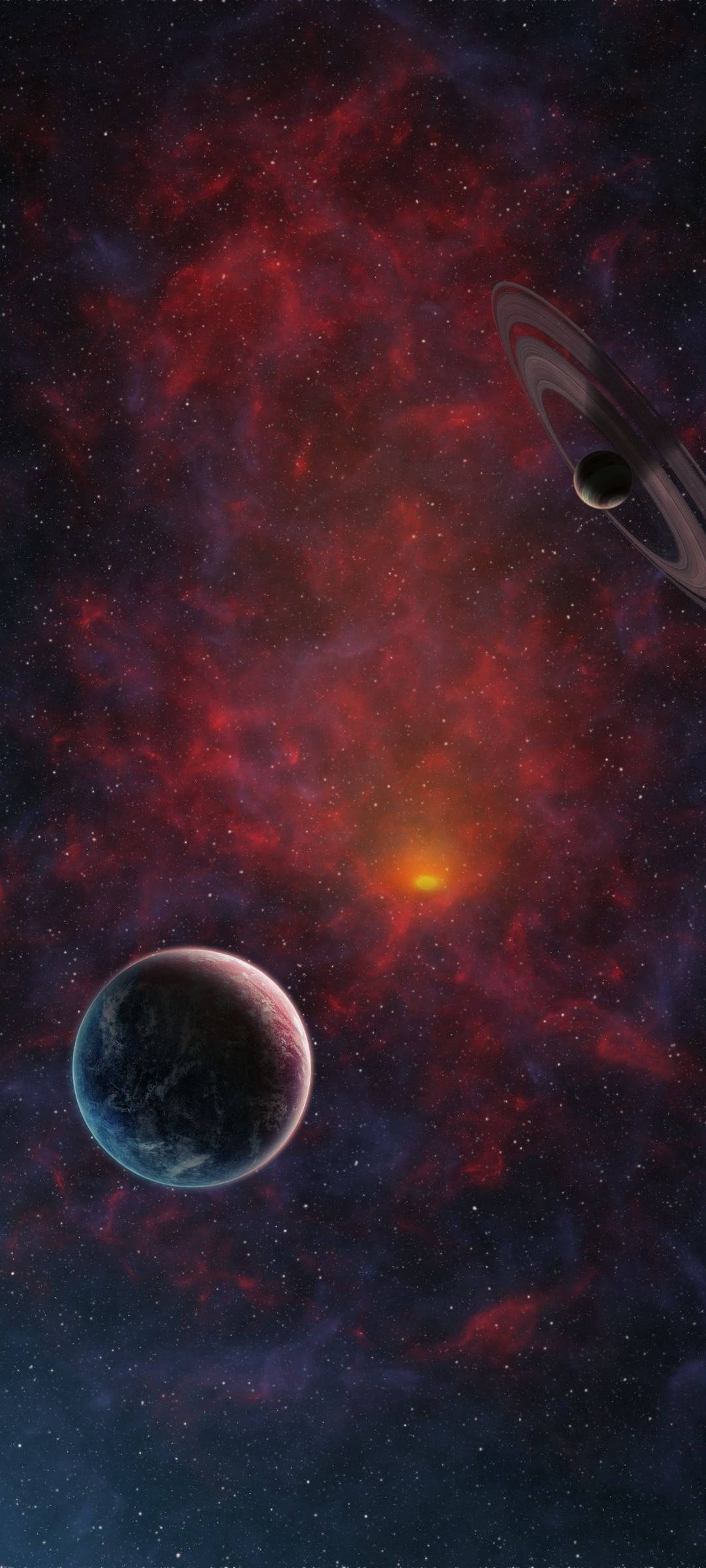 Download Redmi Note 10 Red Alien Space Wallpaper