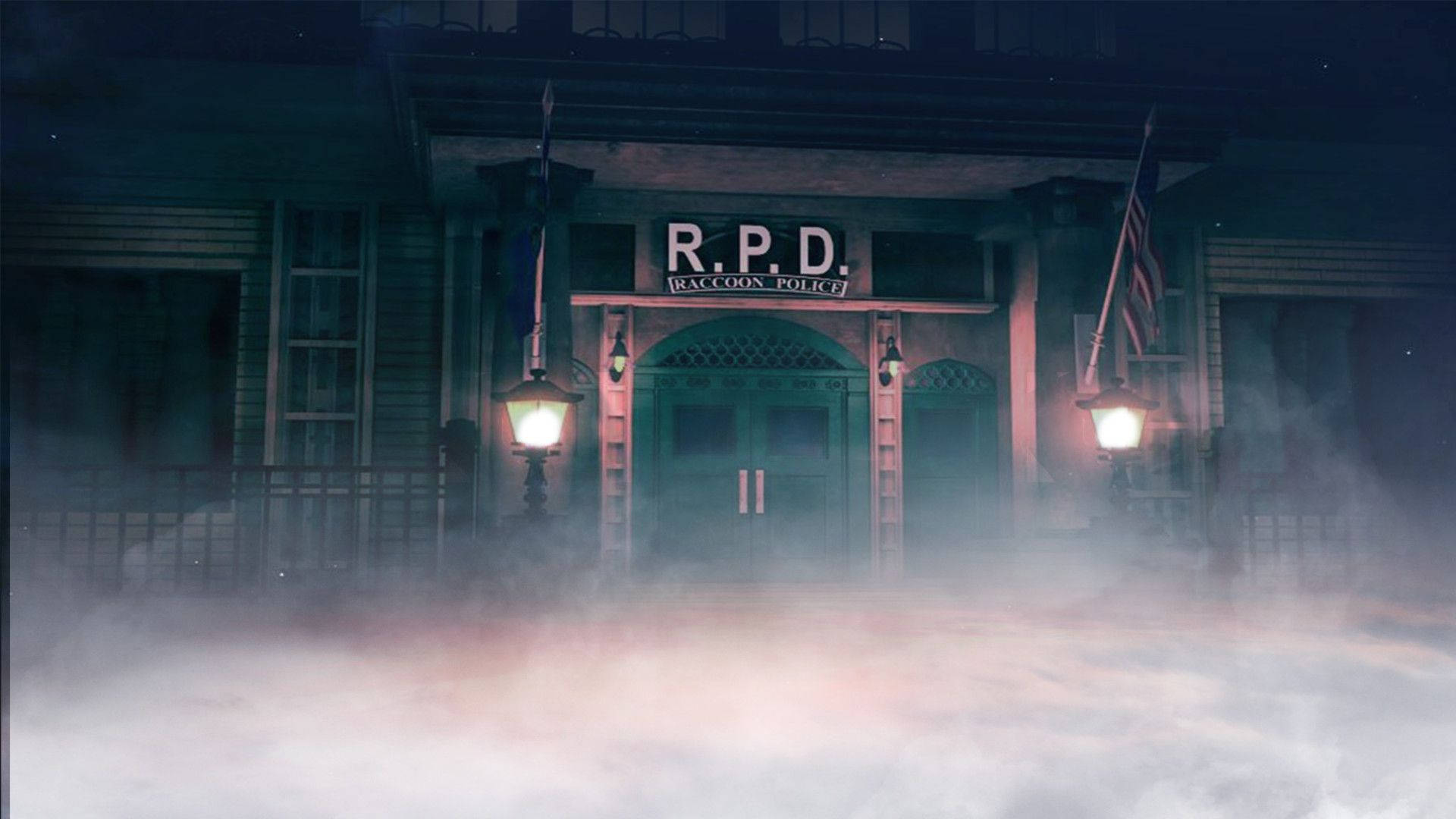 Resident Evil 2 Foggy Rpd Building Background