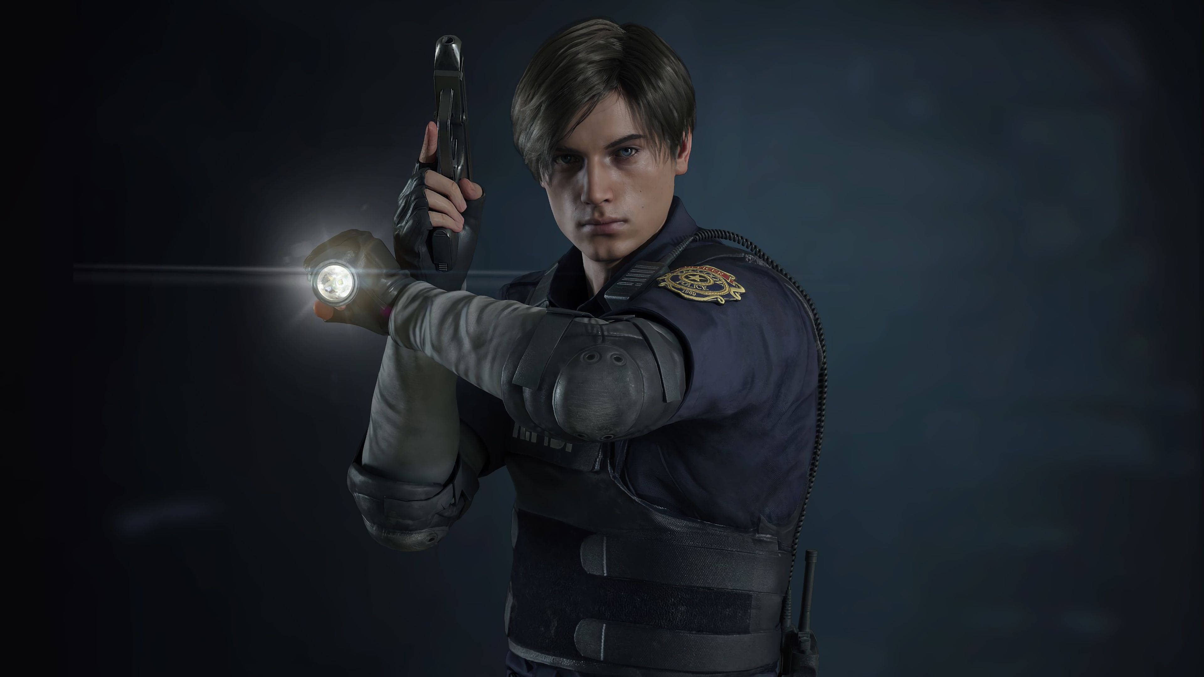 Resident Evil 2 Leon S. Kennedy Searching Background