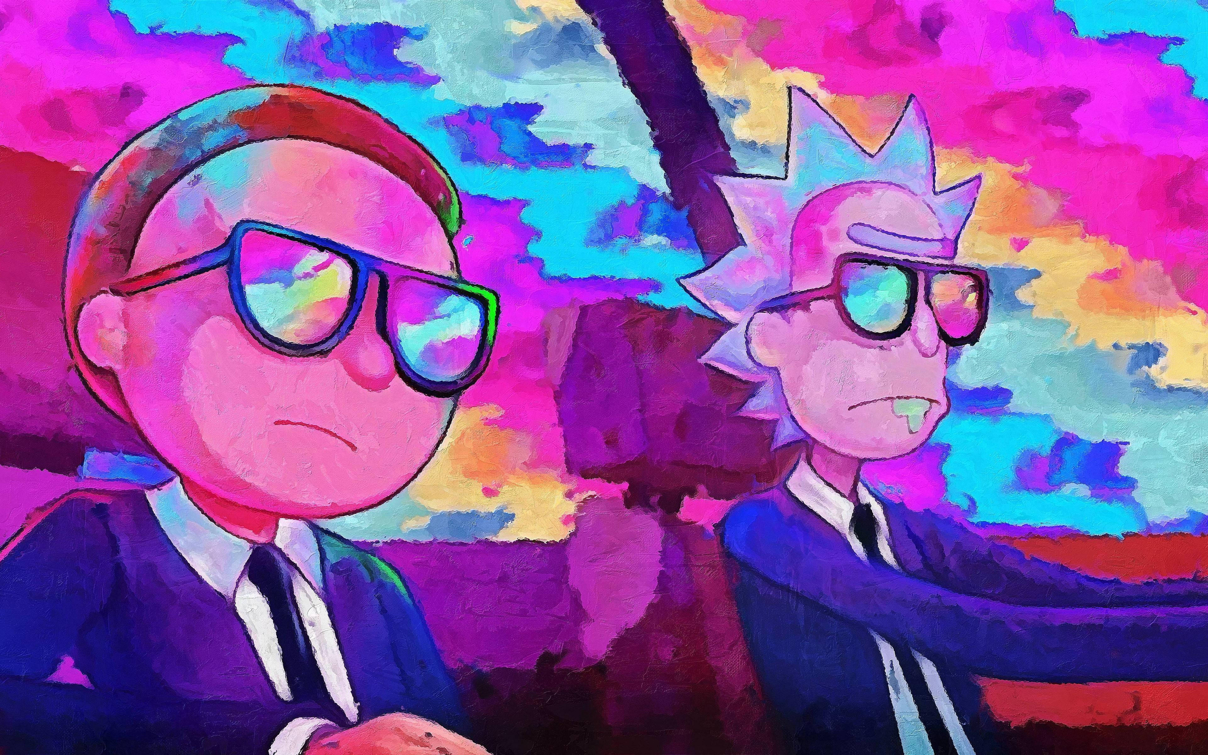 Download Rick And Morty Stoner Driving Seriously Wallpaper 