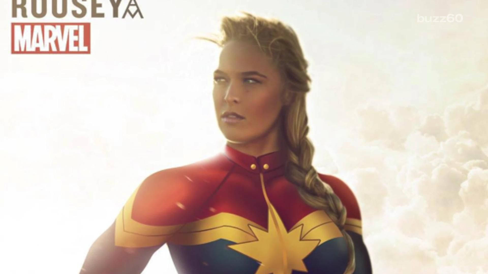 Ronda Rousey As Captain Marvel Background