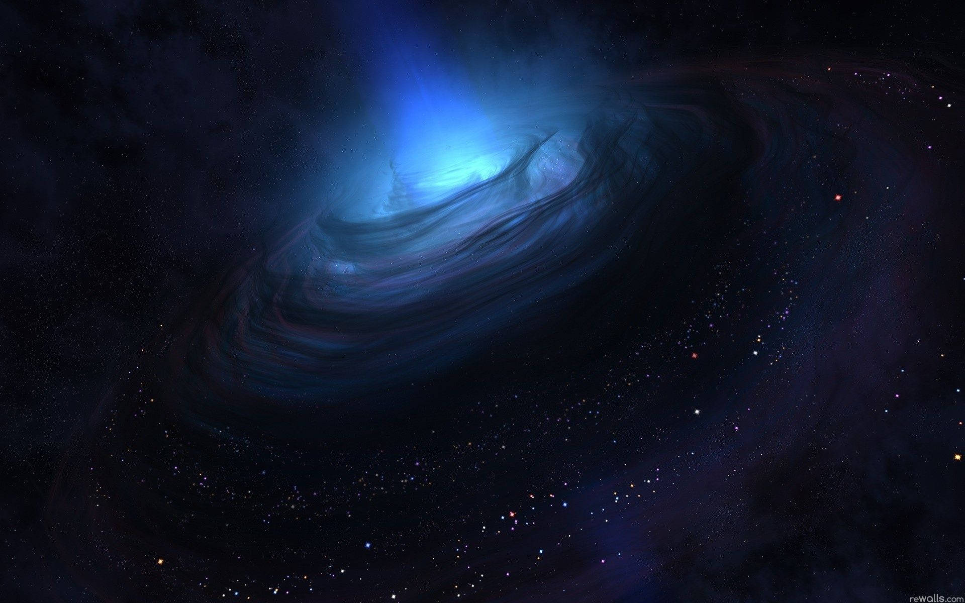 Roving Blue Wave Of Black Hole Background