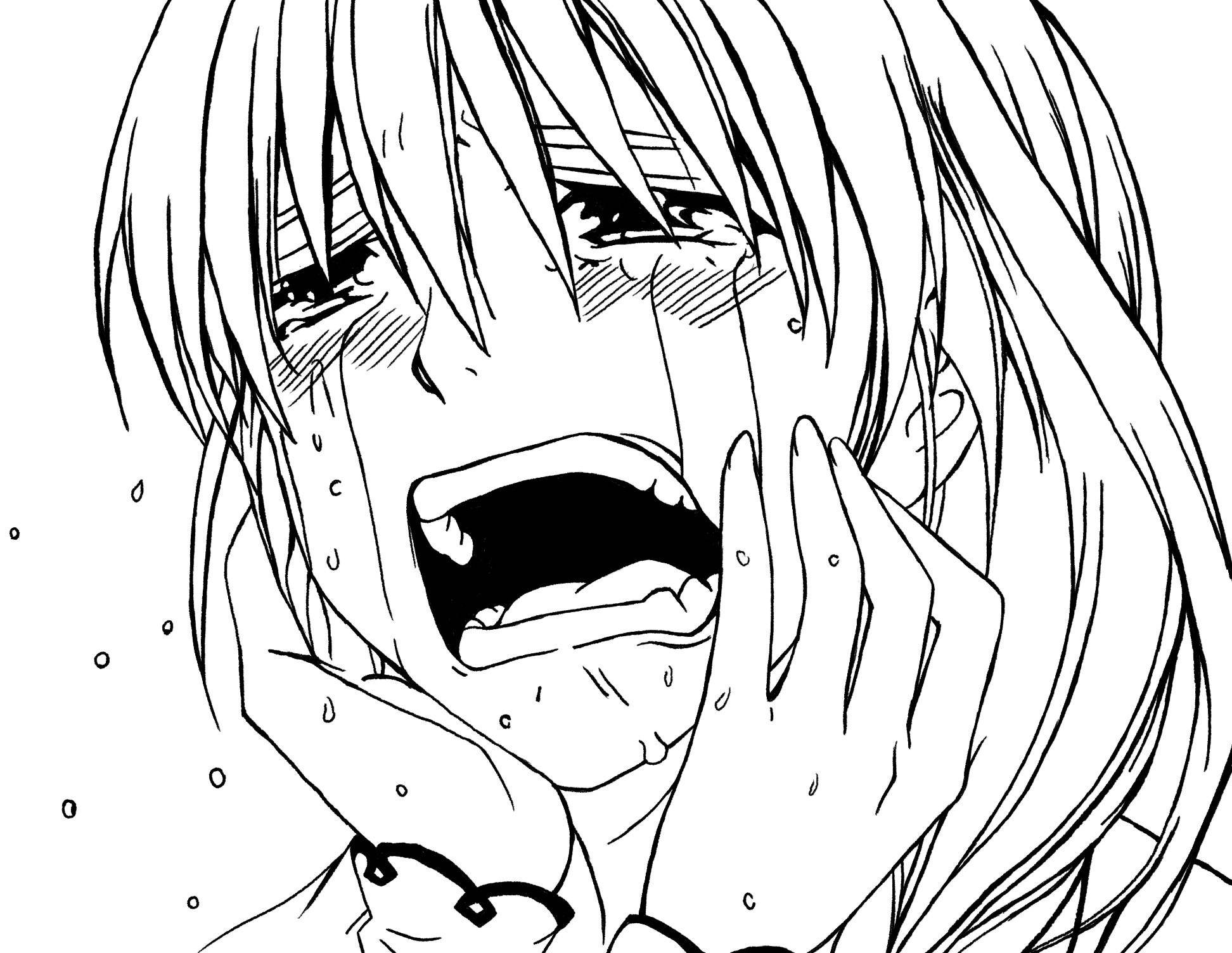 Download Sad Drawing Anime Face Wallpaper 