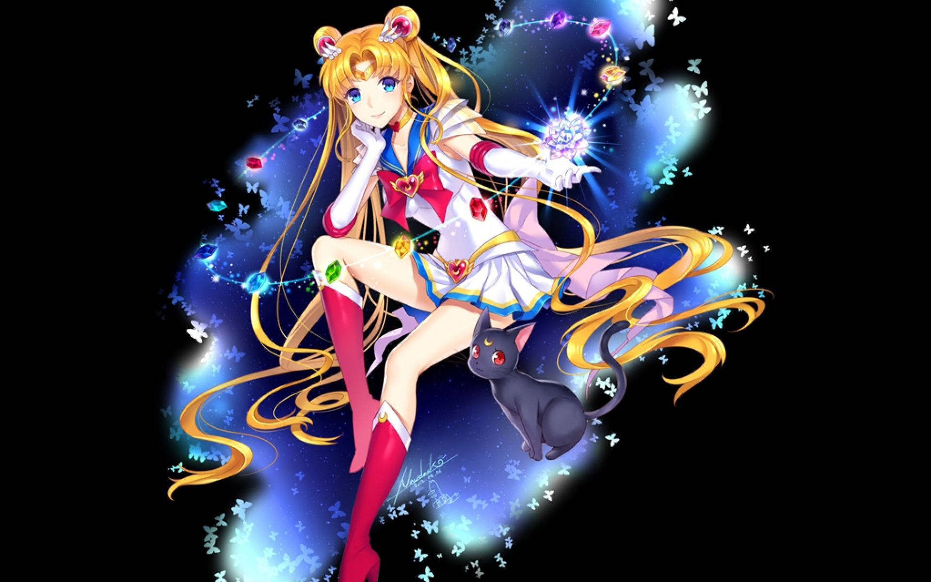 Sailor Moon And Luna Art Background