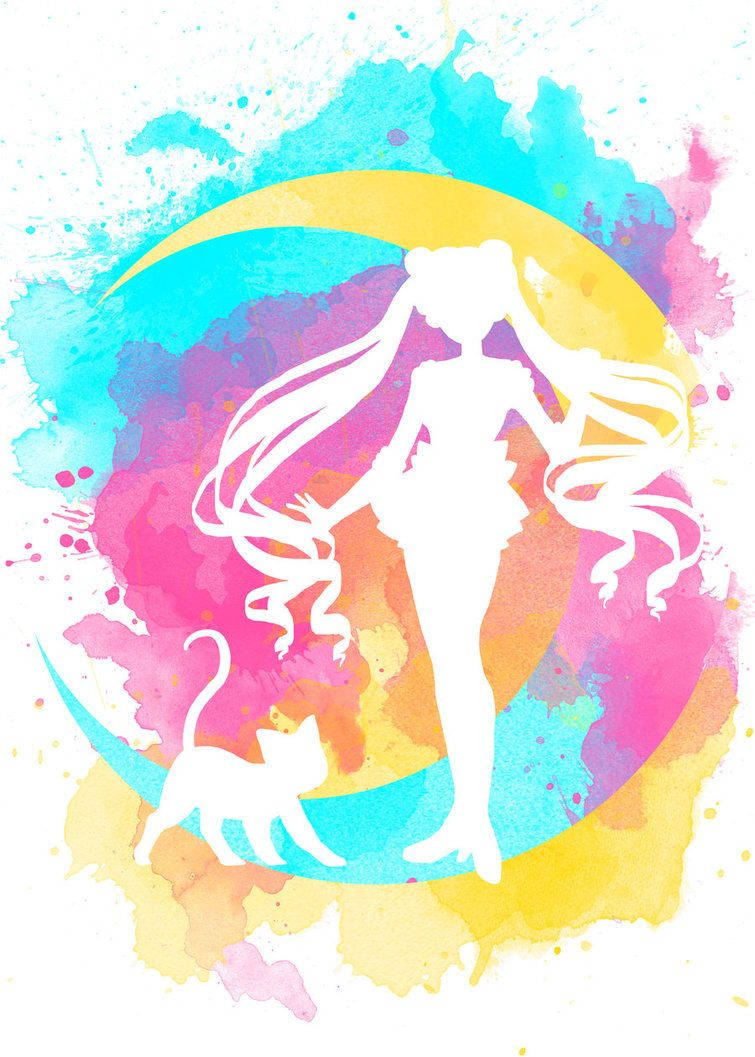 Sailor Moon Watercolor Background