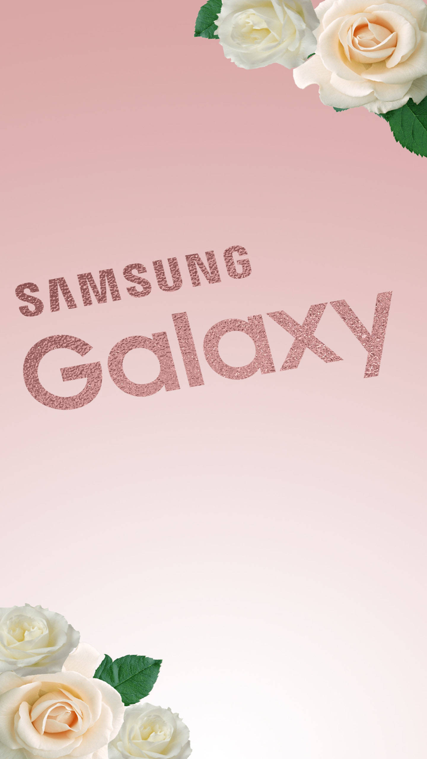 Download Samsung Galaxy Rose Gold Floral Design Wallpaper 