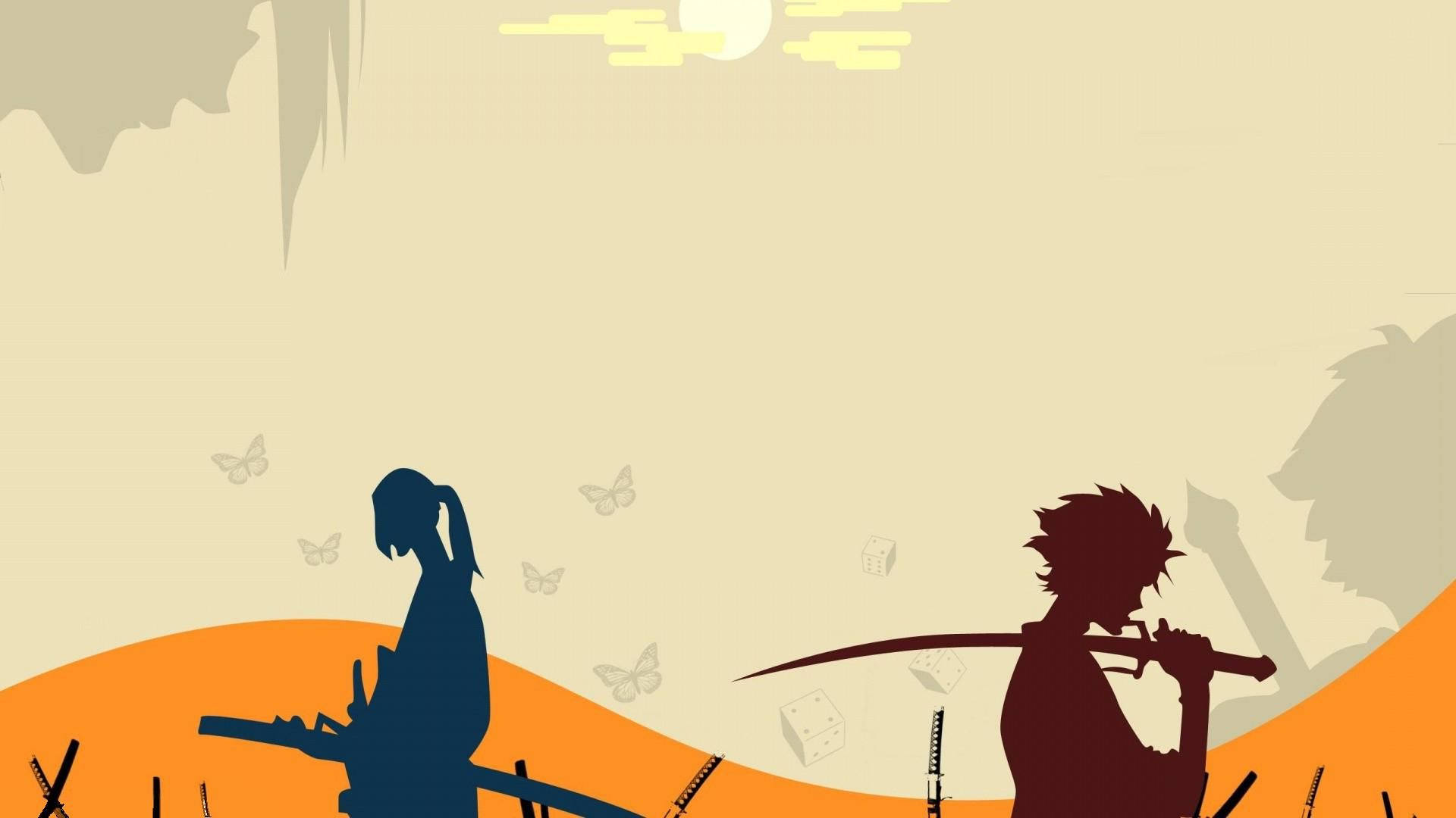 Samurai Champloo Minimalist Jin And Mugen Background