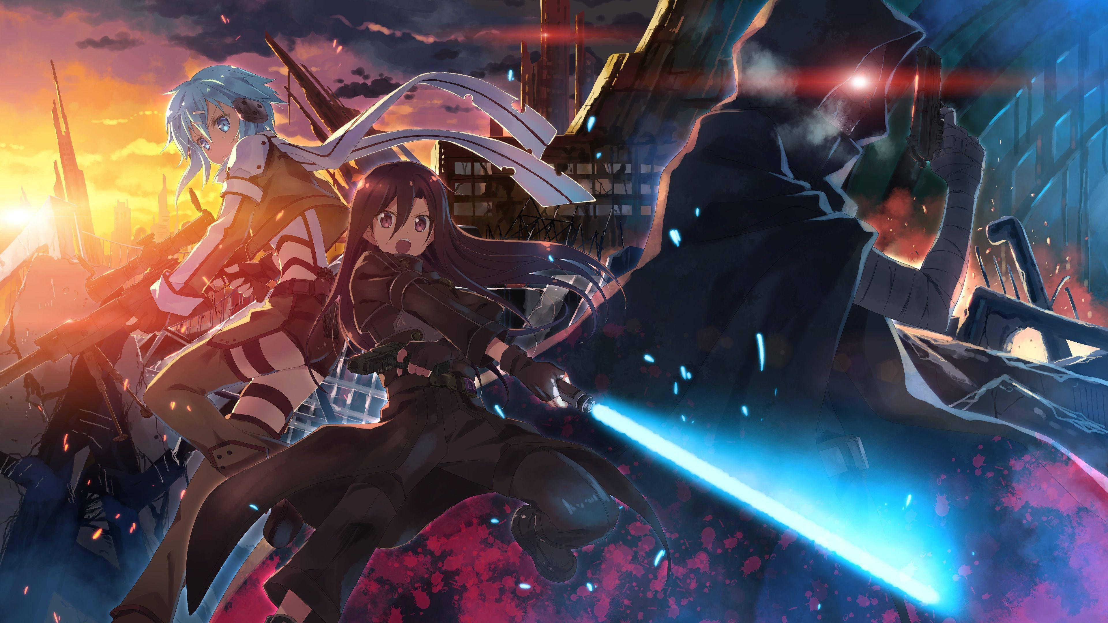 Sao Characters With Weapons Background