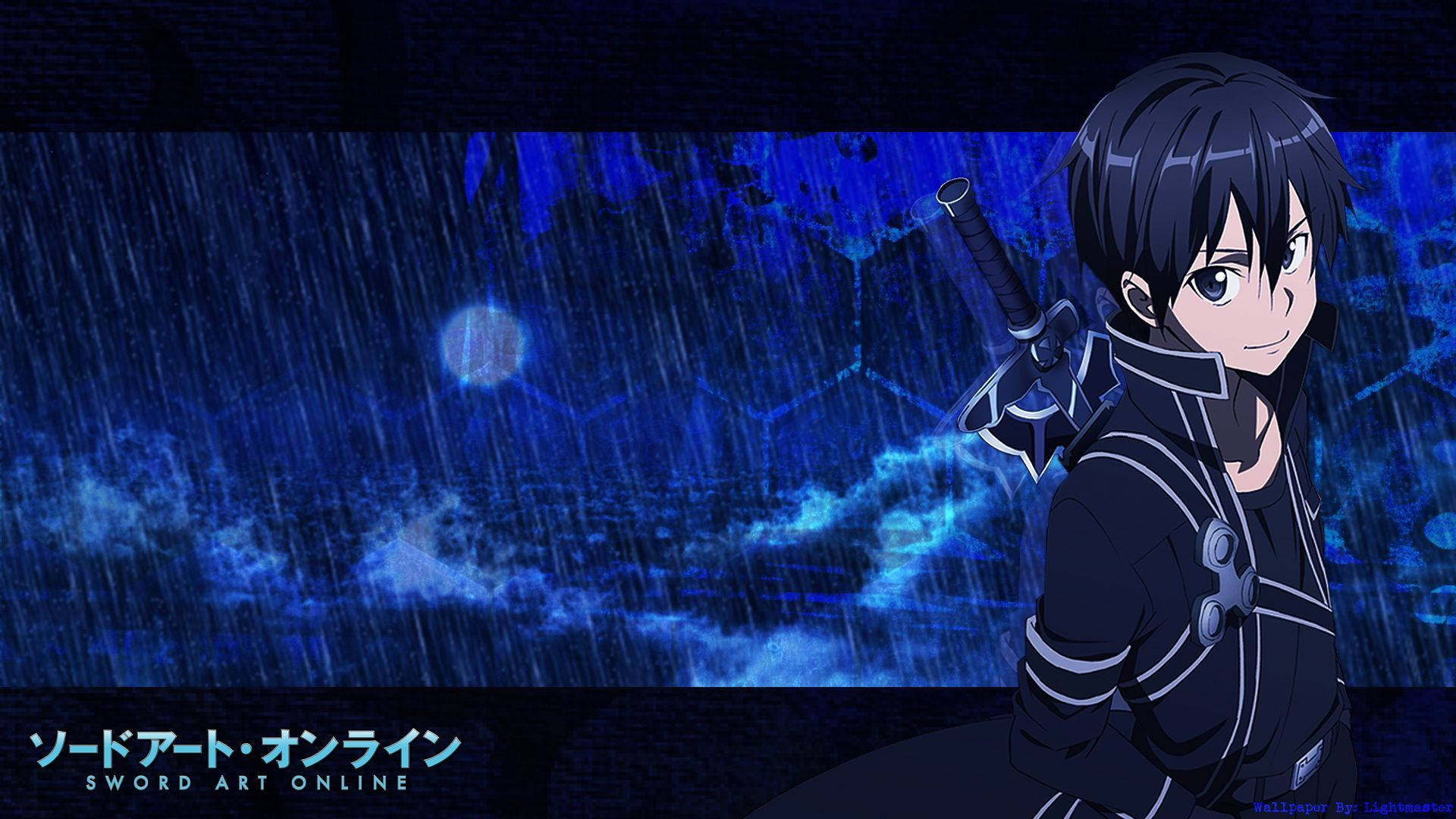 Sao Kirito Blue Rainy Night Background
