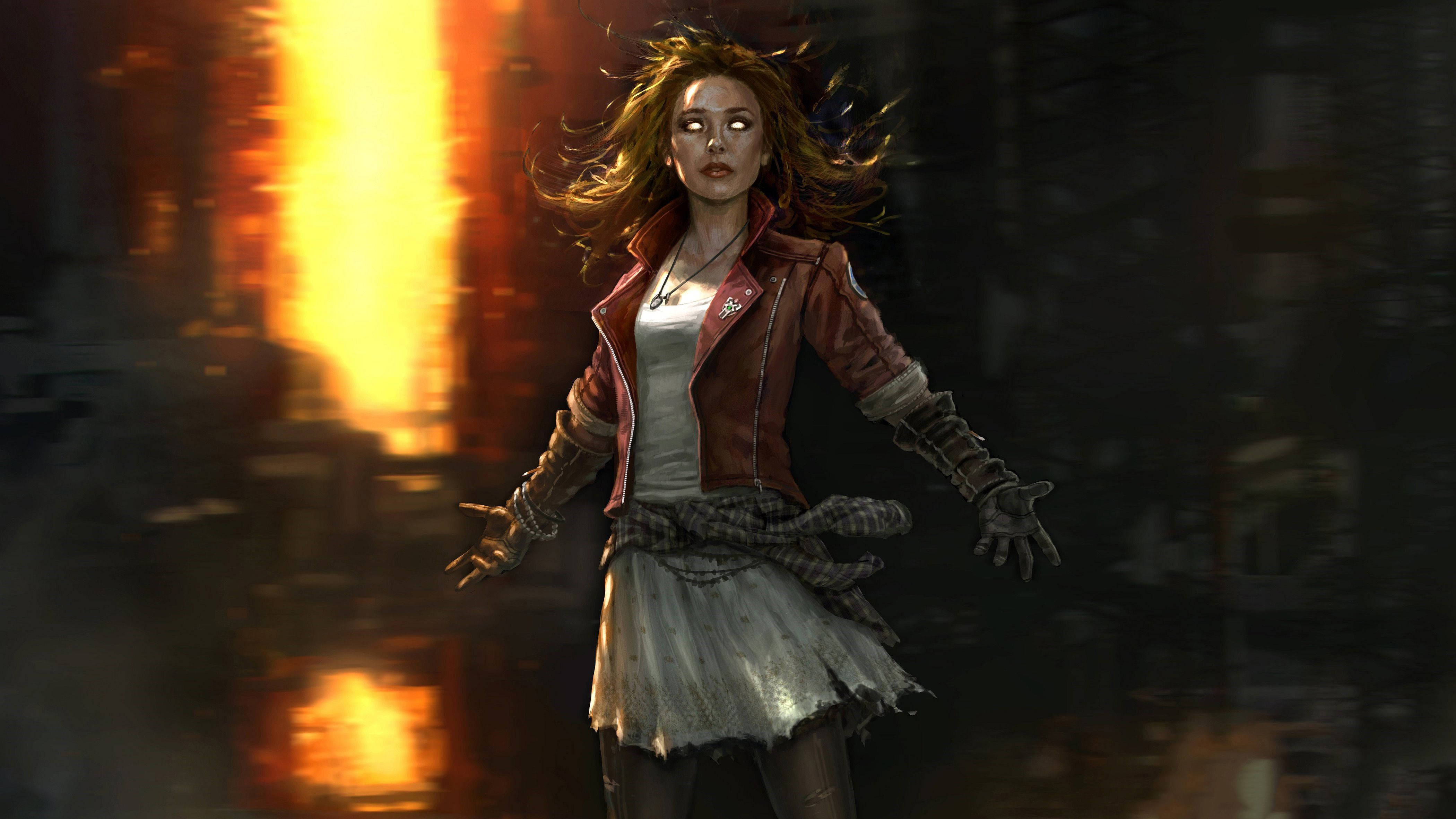 Scarlet Witch Glowing Eyes Background