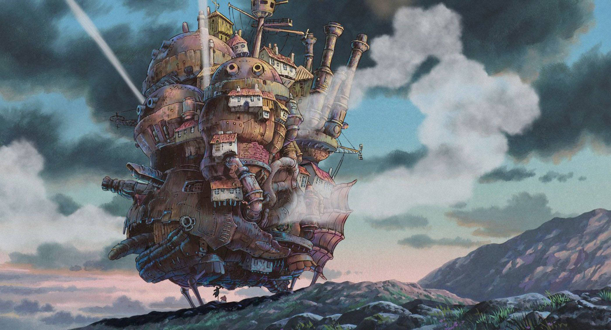 Scenic View Of Howl's Moving Castle Background