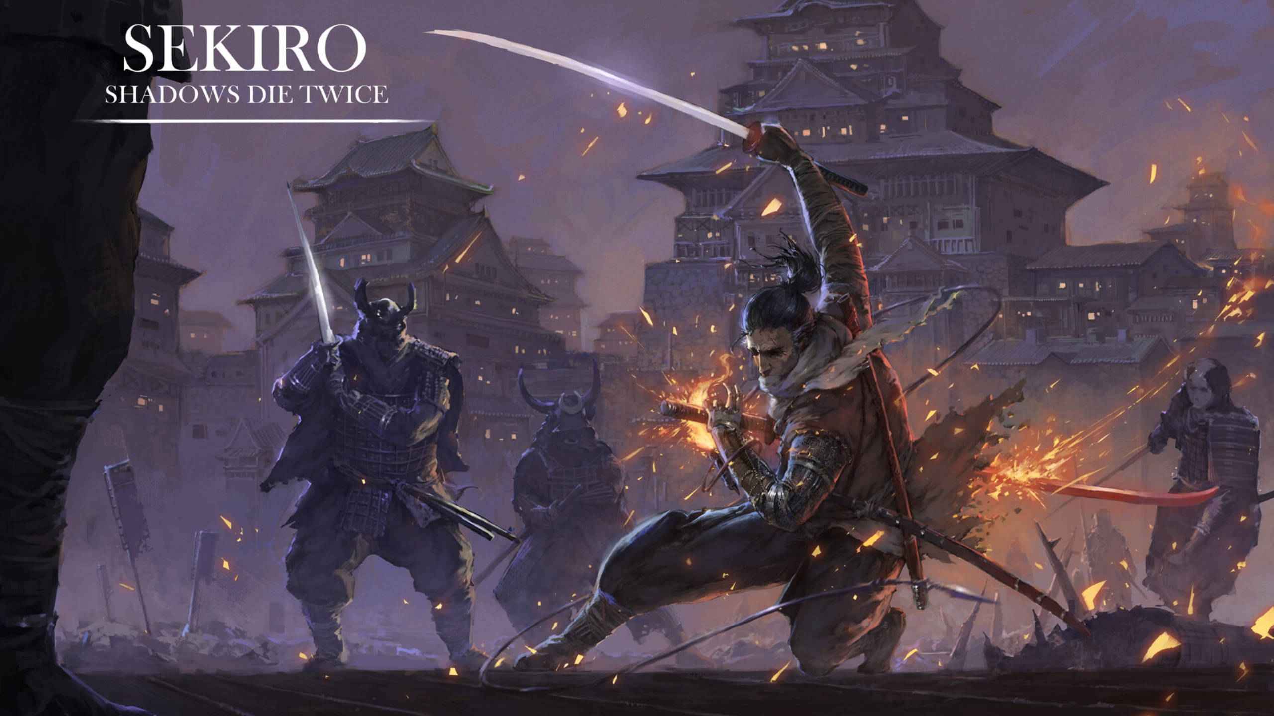 Sekiro Fighting With Soldiers Background