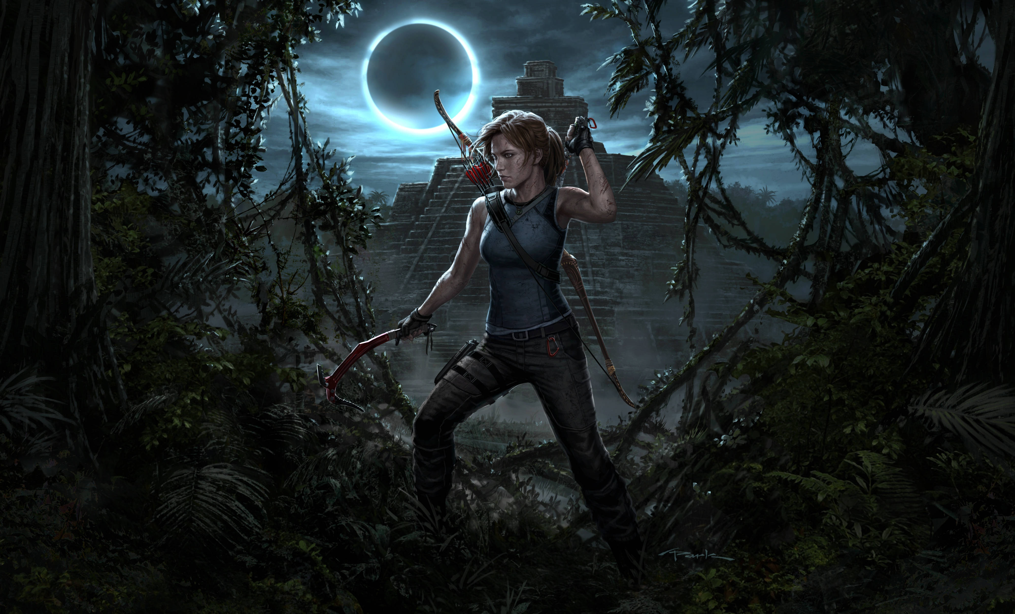 Downloaden Shadowof The Tomb Raider Mit Doppelwaffen In 4k-auflösung ...