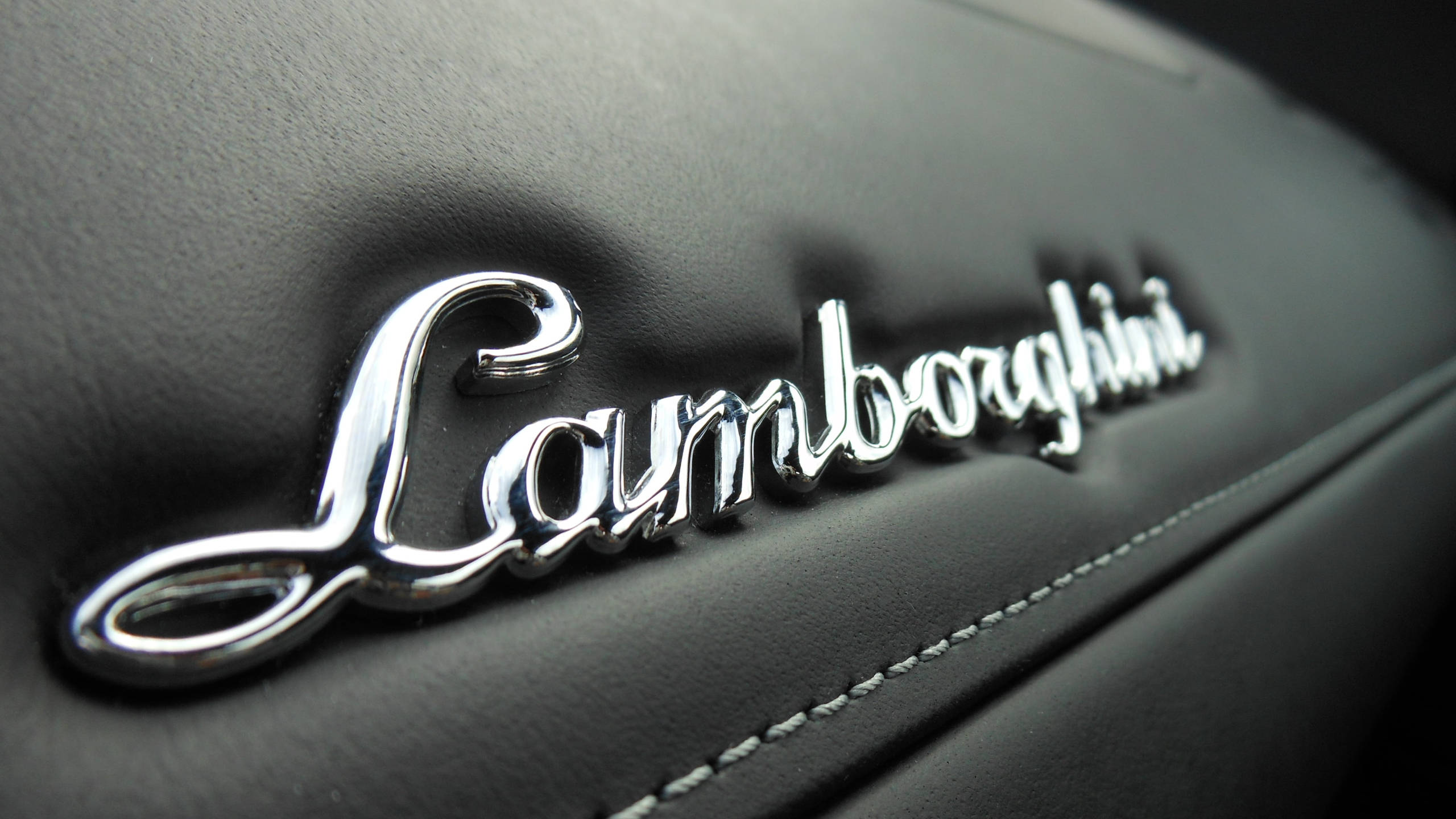 Silver Lamborghini Name Logo Background