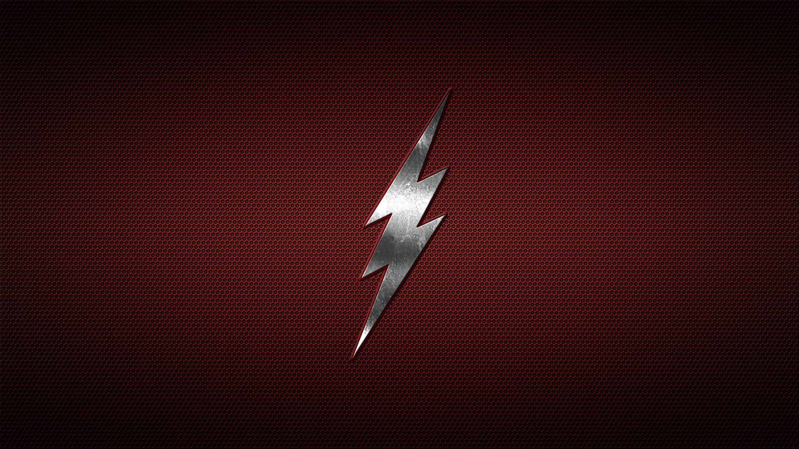 Silver The Flash Logo On Red Background