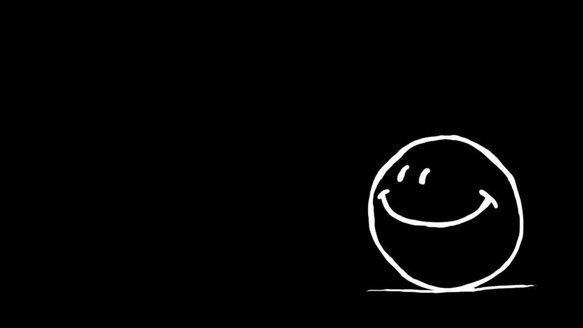 Simple Smiley Face Black Background